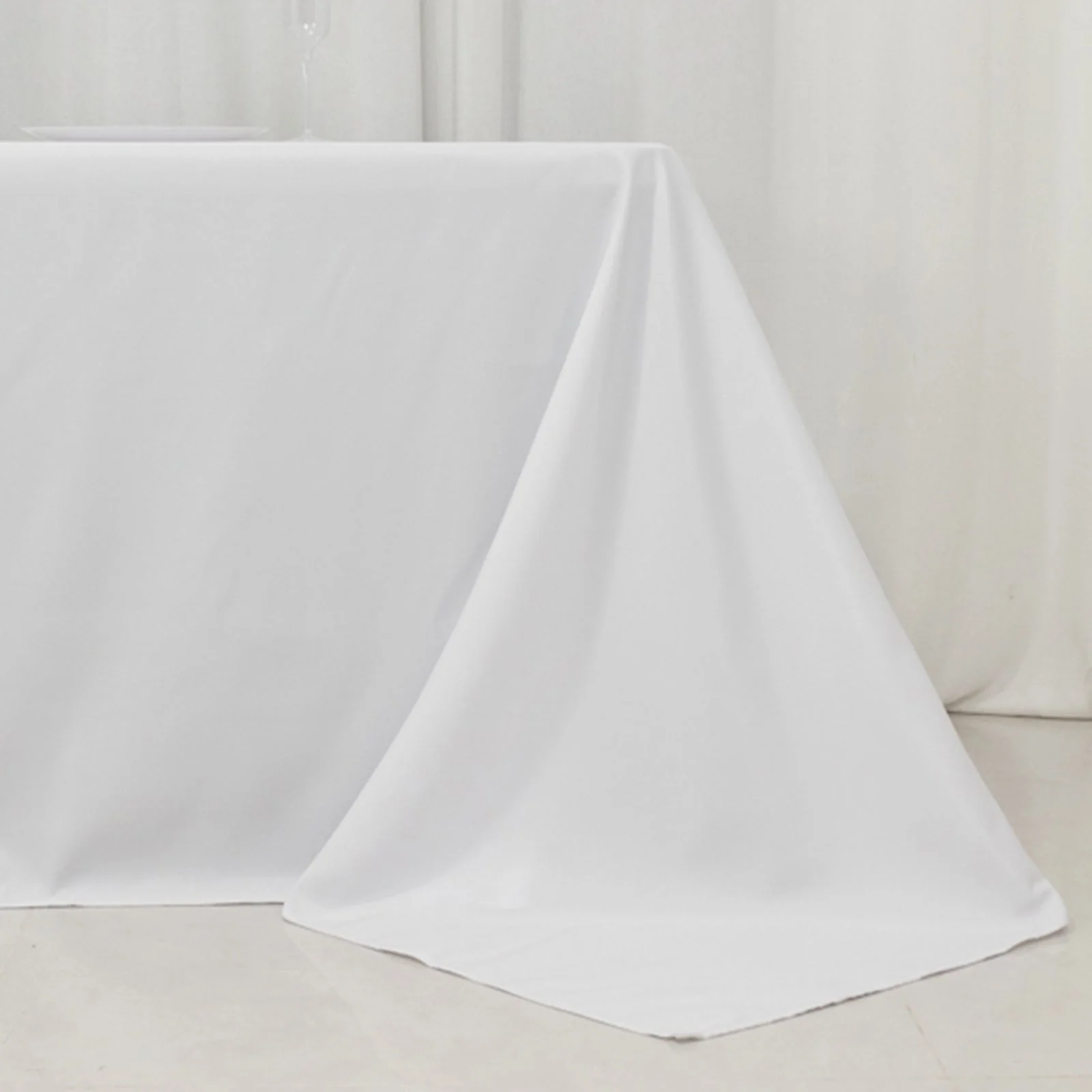 Fire Retardant Premium Polyester Rectangular Tablecloth 90"x156" White - Wrinkle-Resistant and Safety Certified Seamless Table Cover for Events & Gatherings - Image 12
