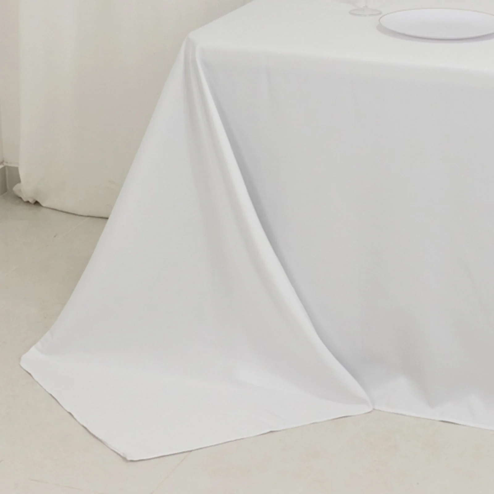 Fire Retardant Premium Polyester Rectangular Tablecloth 90"x156" White - Wrinkle-Resistant and Safety Certified Seamless Table Cover for Events & Gatherings - Image 13