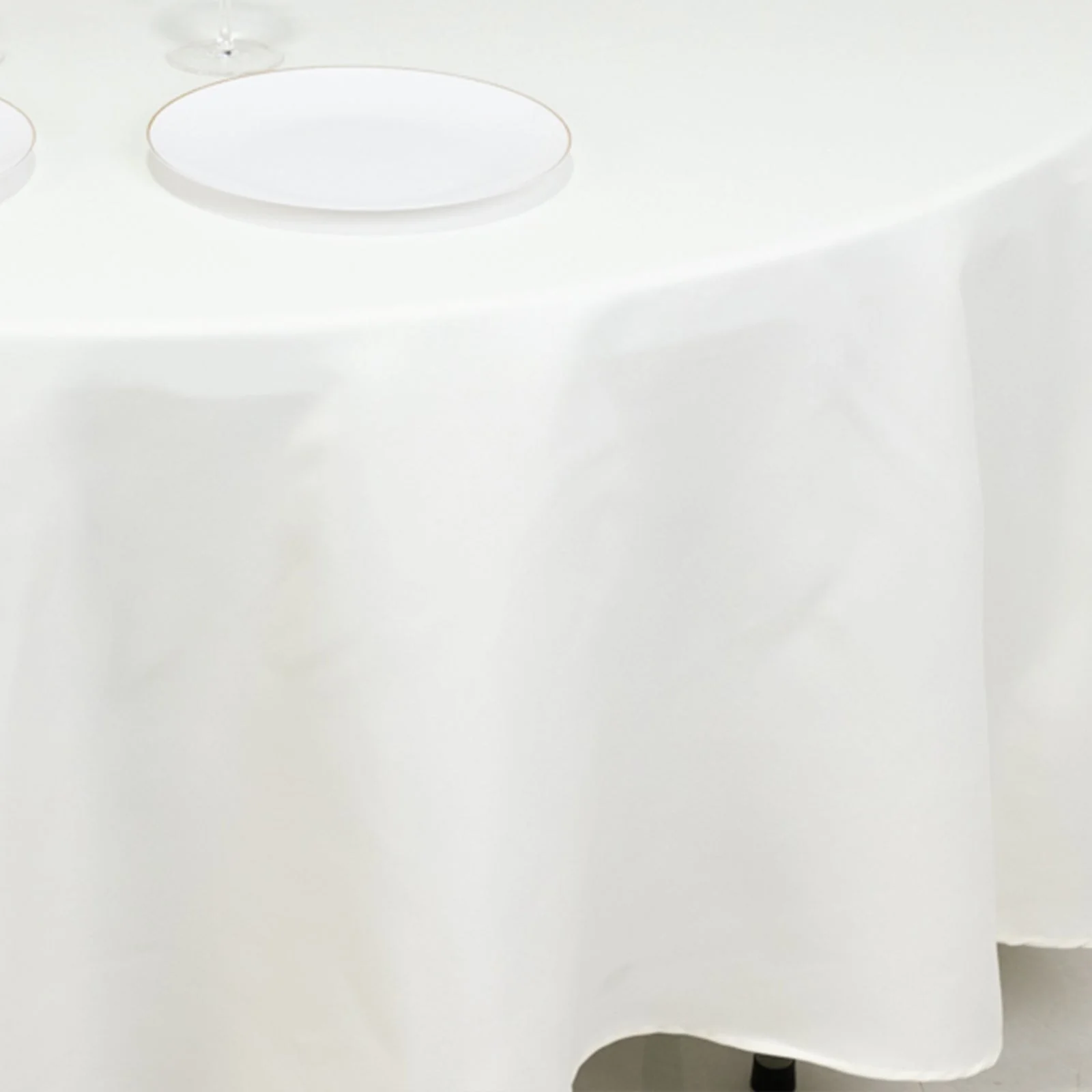 Fire Retardant Premium Polyester Round Tablecloth 108" Ivory - Safe, Durable & Classy Table Cover - Image 7