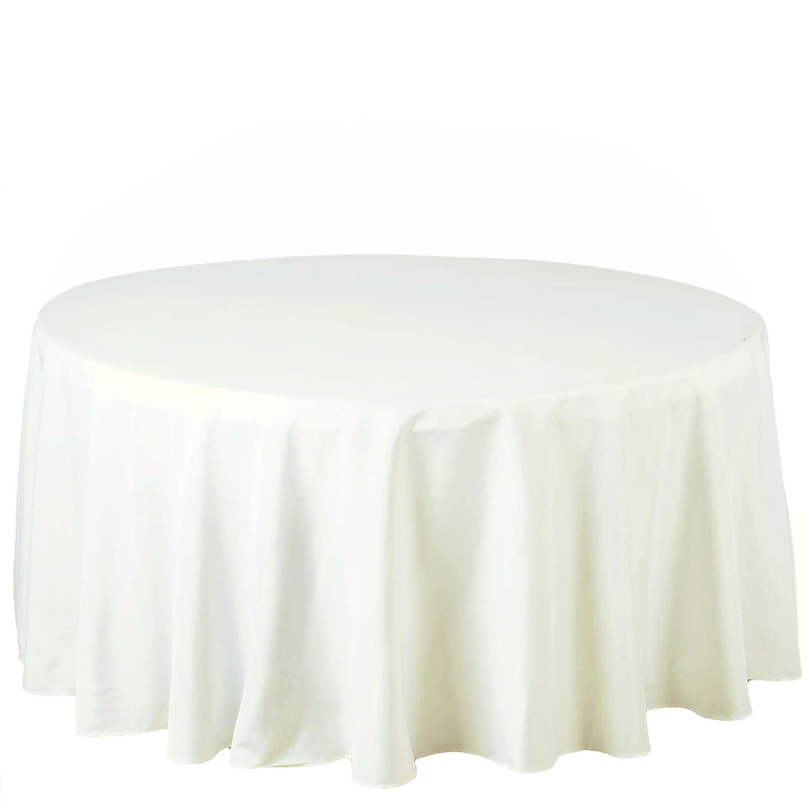 Fire Retardant Premium Polyester Round Tablecloth 120" Ivory - Safe, Durable & Seamless Table Cover - Image 8