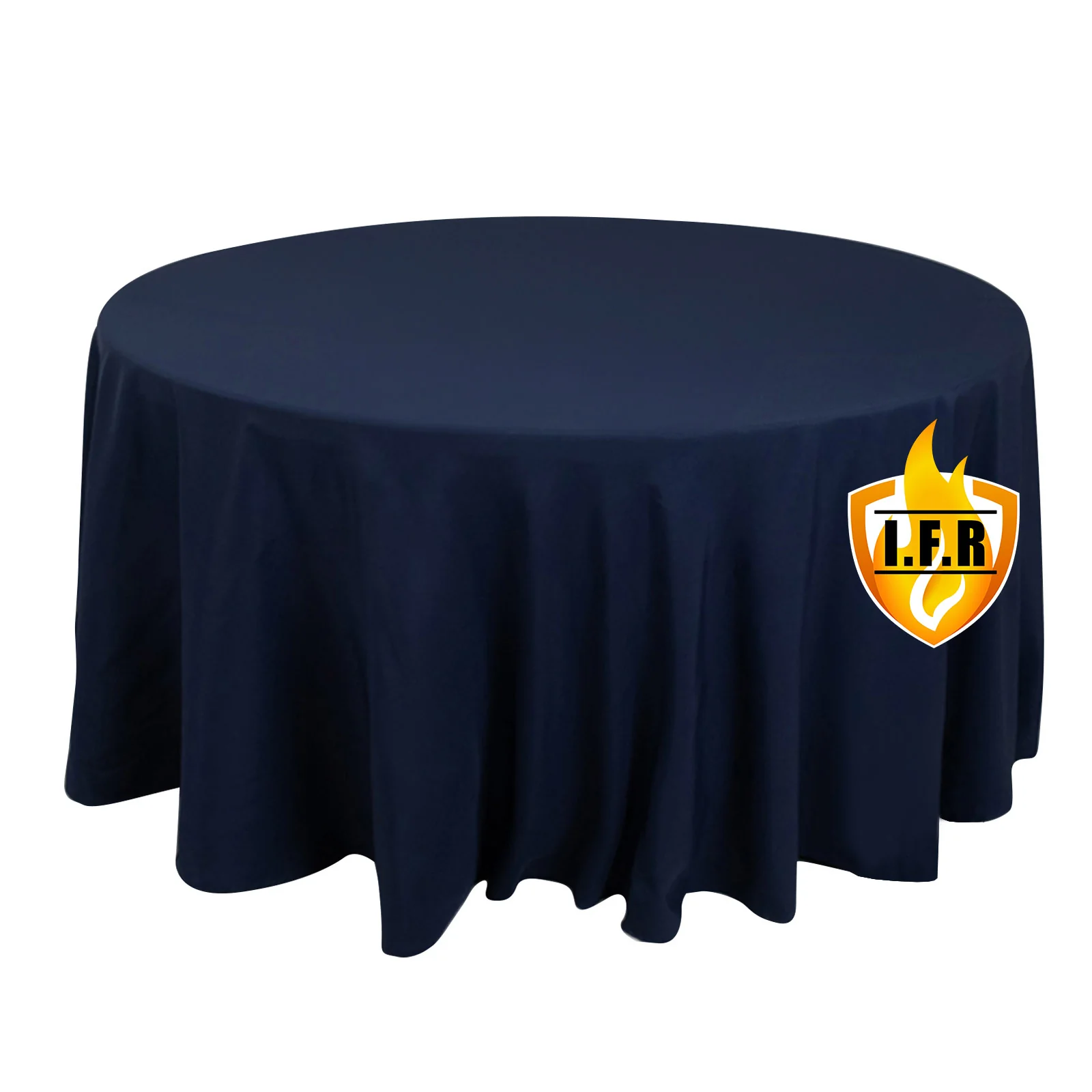 Fire Retardant Premium Polyester Round Tablecloth 120" Navy Blue - Safe, Durable & Seamless Table Cover - Image 3