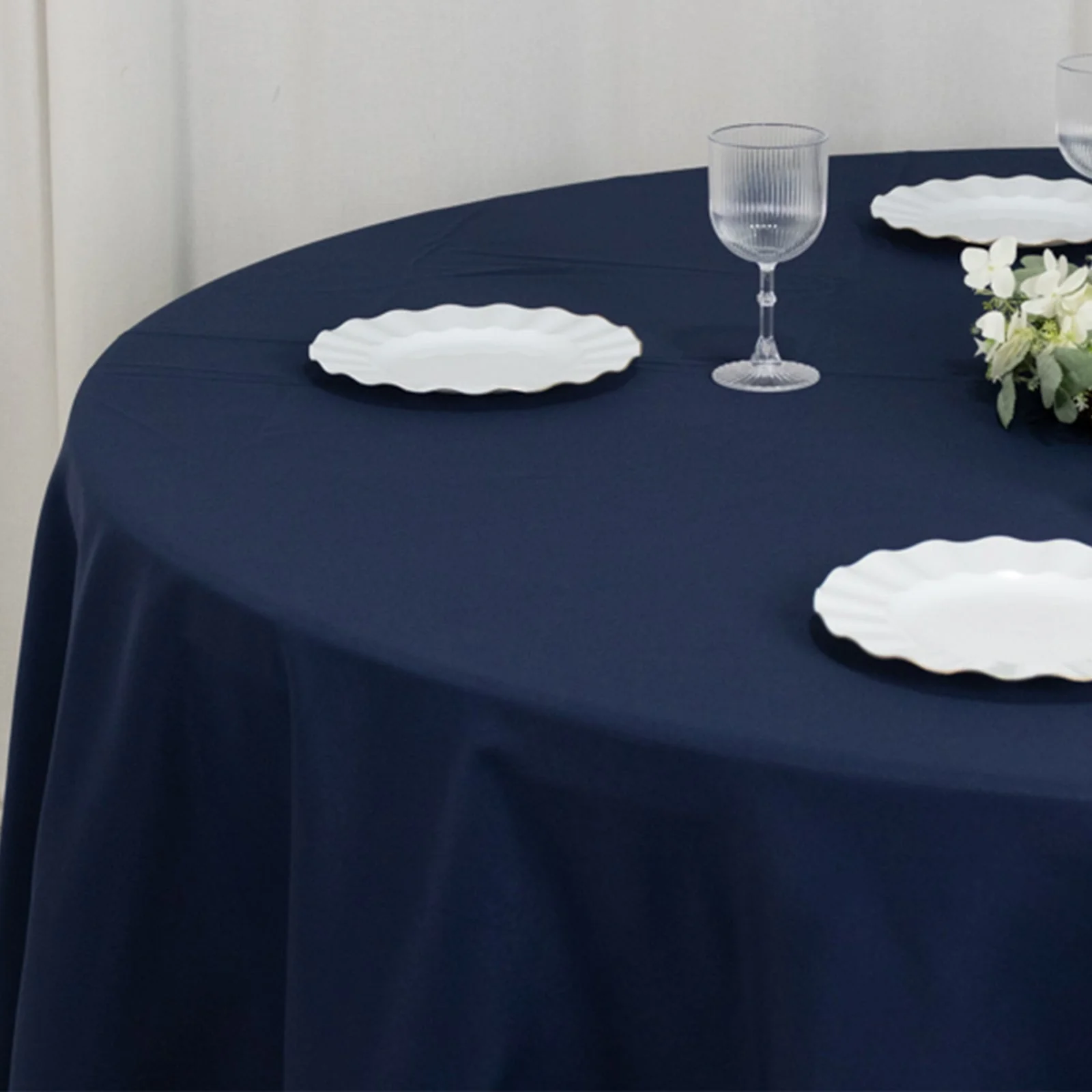 Fire Retardant Premium Polyester Round Tablecloth 120" Navy Blue - Safe, Durable & Seamless Table Cover - Image 7