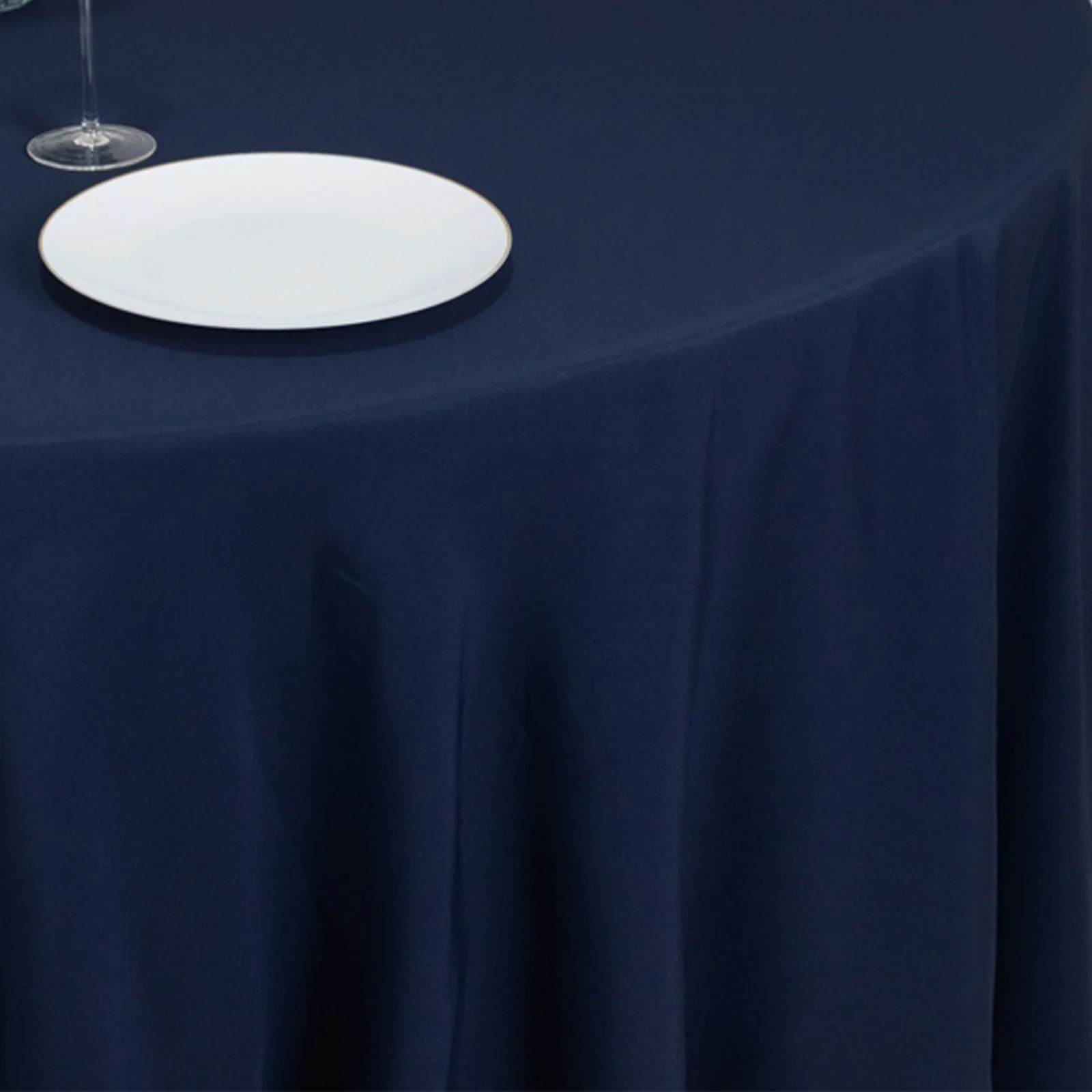 Fire Retardant Premium Polyester Round Tablecloth 120" Navy Blue - Safe, Durable & Seamless Table Cover - Image 9