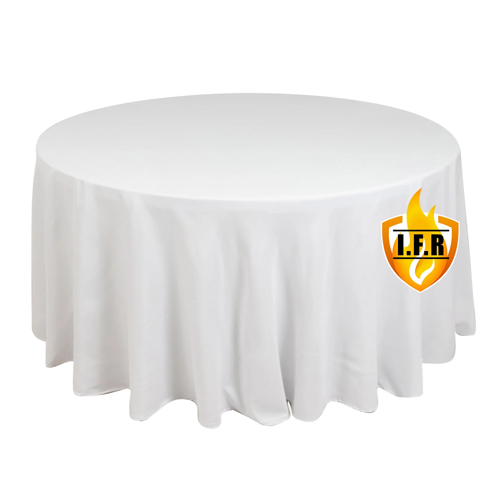 Fire Retardant Premium Polyester Round Tablecloth 120" White - Wrinkle-Resistant and Safety Certified Seamless Table Cover for Events & Gatherings - Image 11