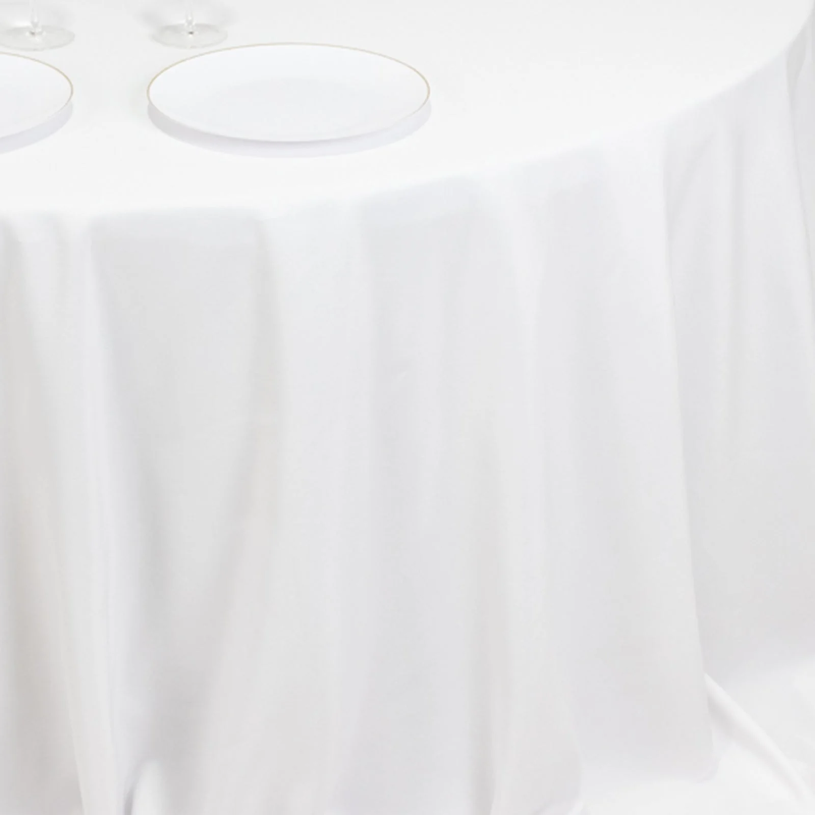 Fire Retardant Premium Polyester Round Tablecloth 132" White - Wrinkle-Resistant and Safety Certified Seamless Table Cover for Events & Gatherings - Image 8