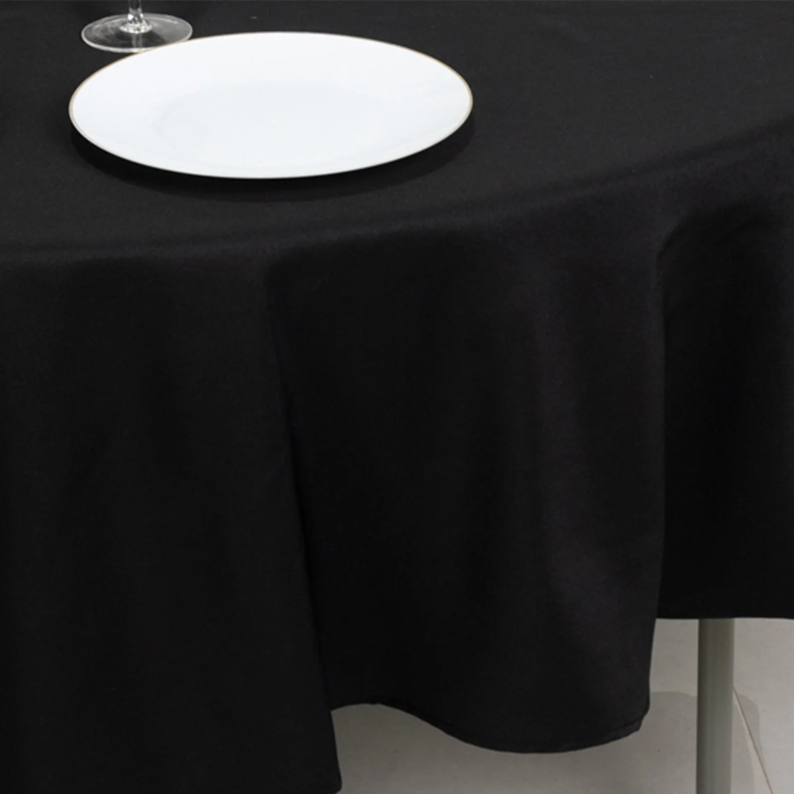 Fire Retardant Premium Polyester Round Tablecloth 90" Black - Safe & Durable Table Cover - Image 10