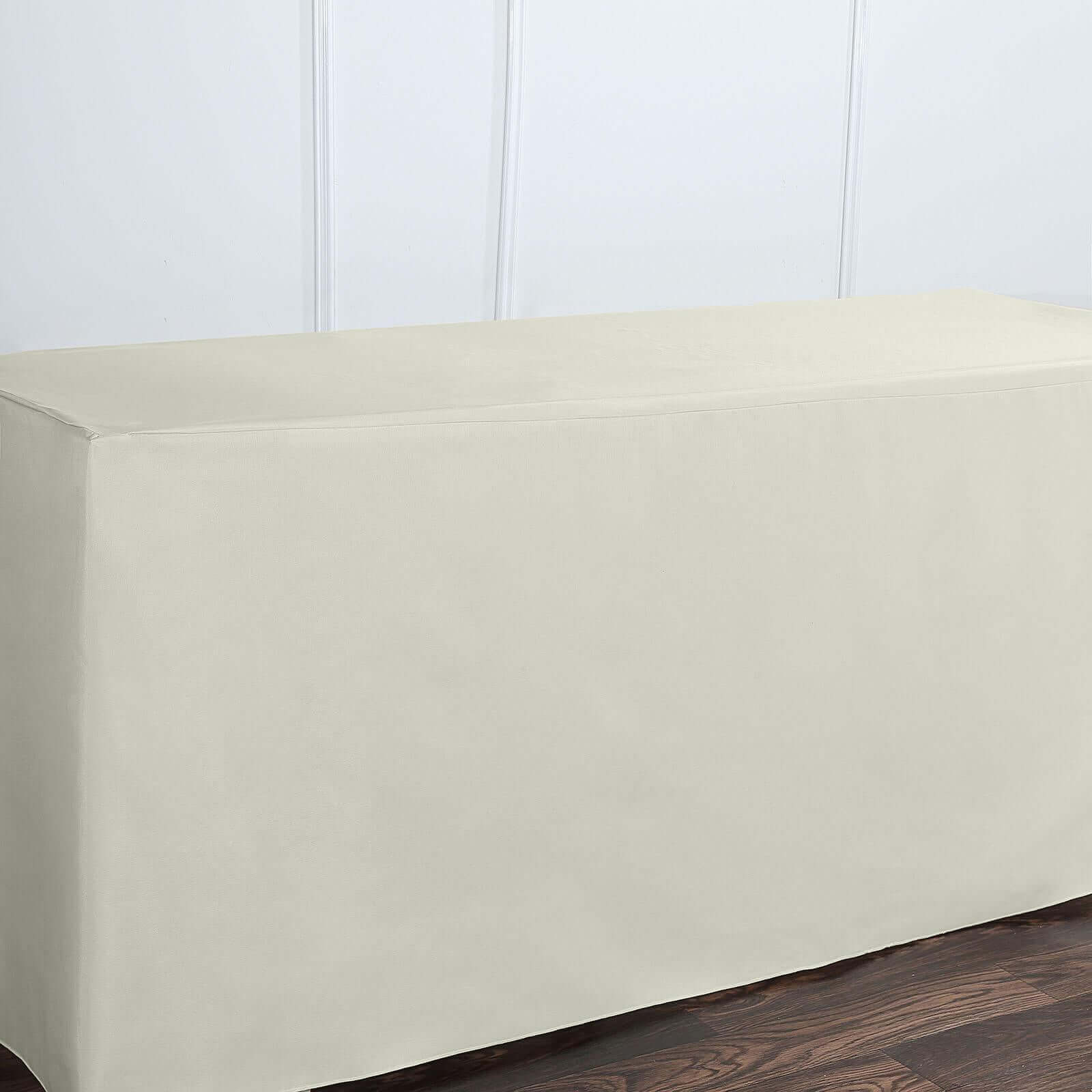 Fitted Polyester Rectangle Tablecloth 72"x30" Ivory - Perfect for Standard Tables - Image 3