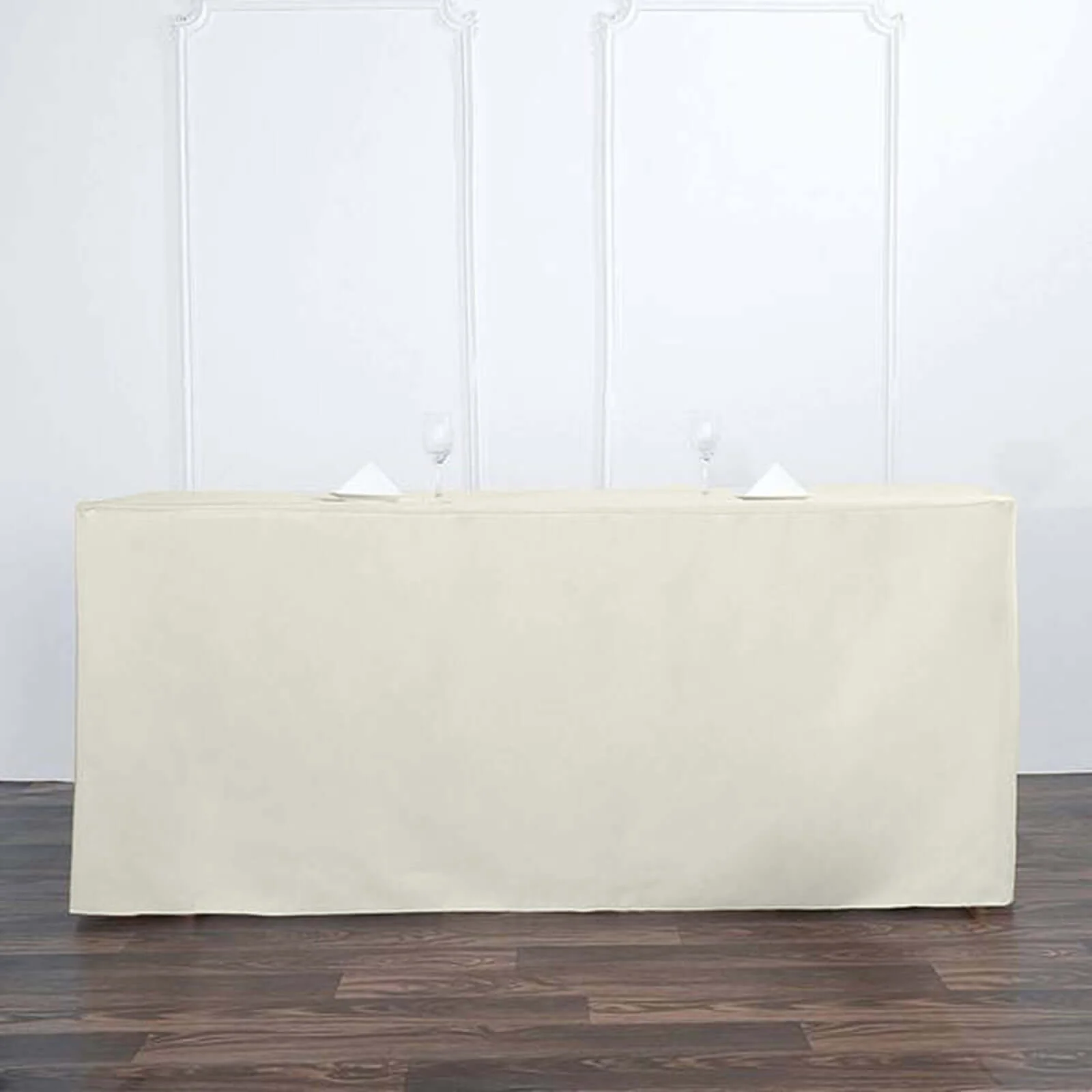 Fitted Polyester Rectangle Tablecloth 72"x30" Ivory - Perfect for Standard Tables - Image 8