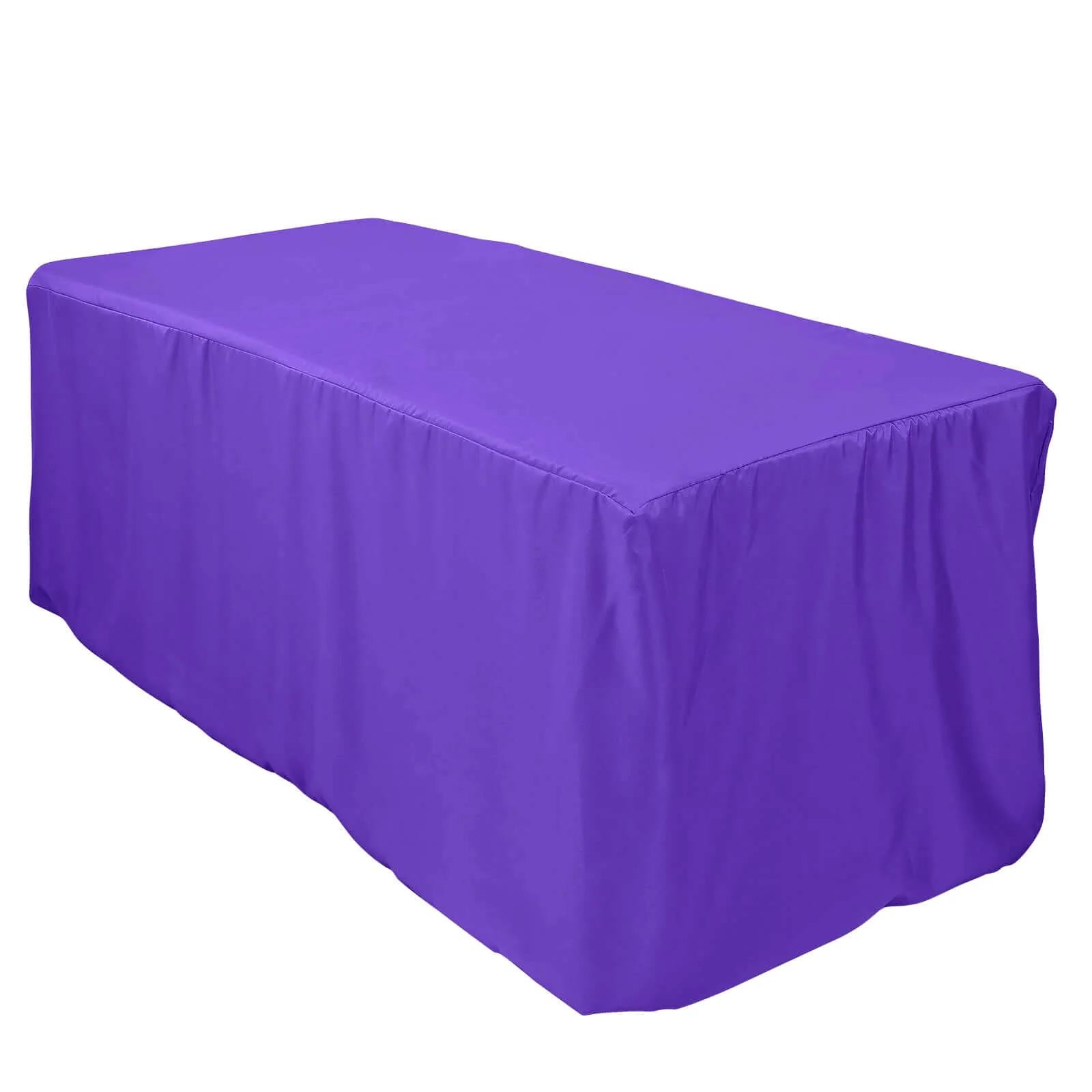 Fitted Polyester Rectangle Tablecloth 72"x30" Purple - Perfect for Standard Tables - Image 6