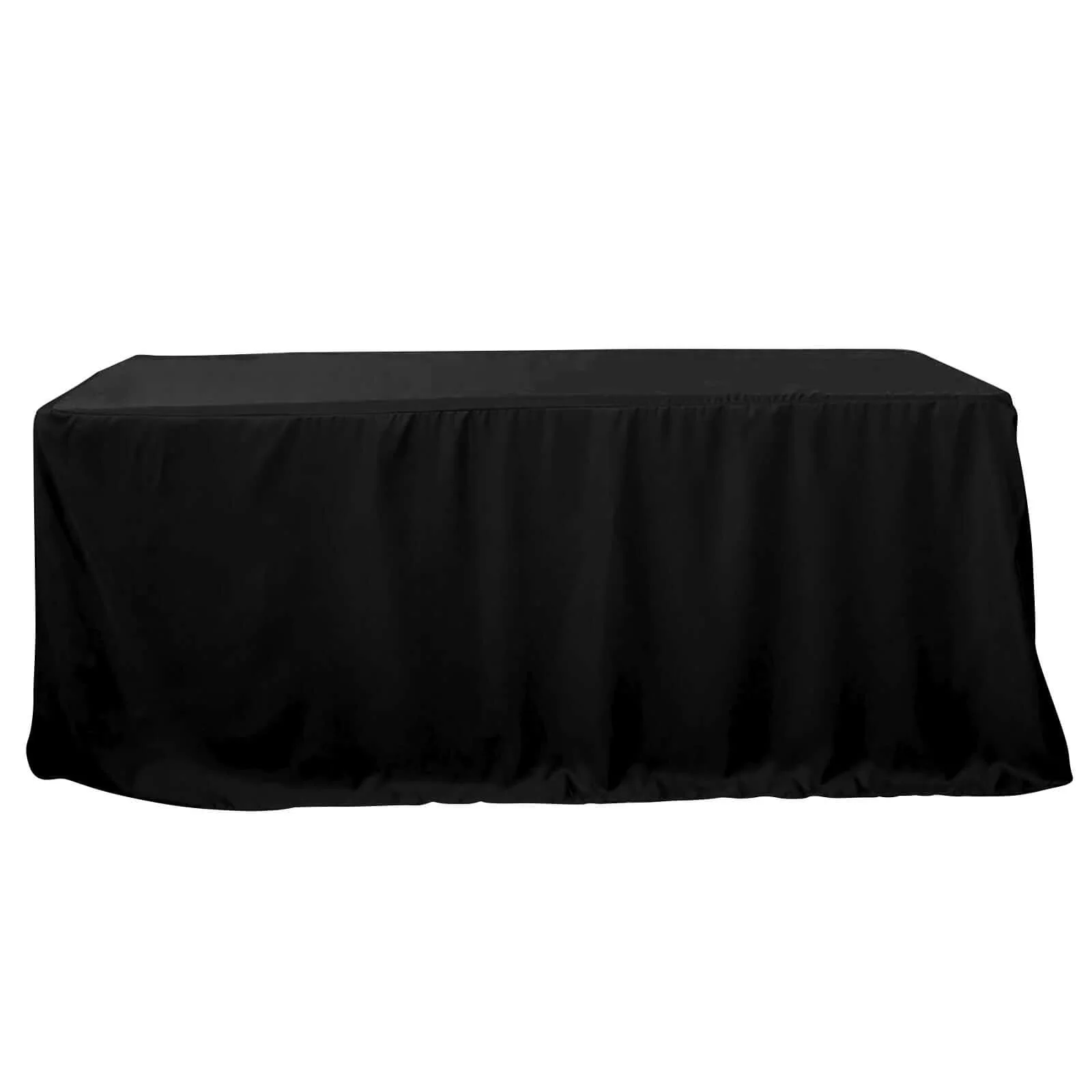 Fitted Polyester Rectangle Tablecloth 96"x30" Black - Snug Fit for Large Tables - Image 7