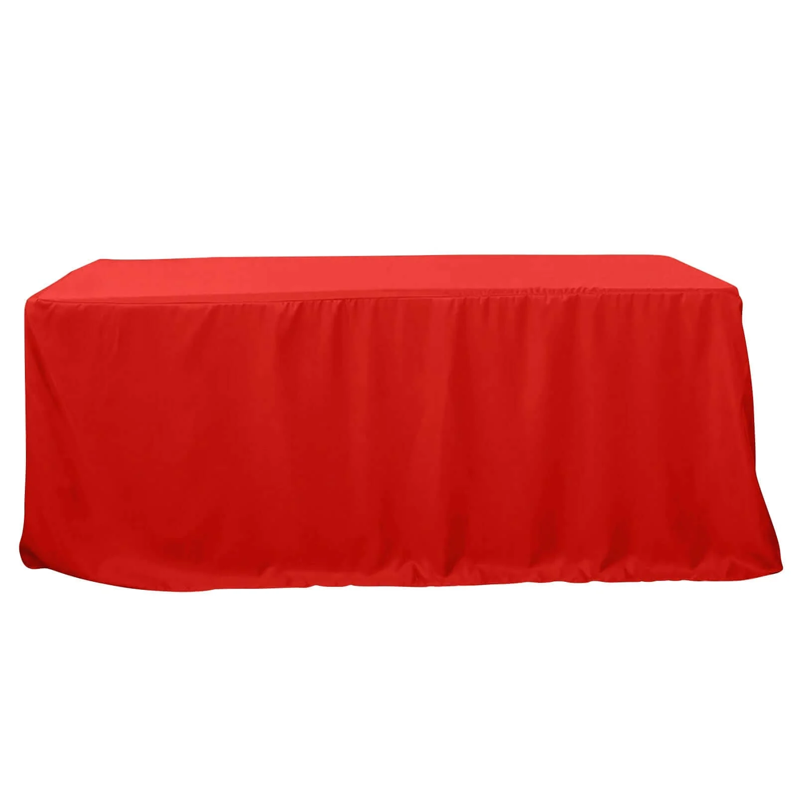 Fitted Polyester Rectangle Tablecloth 96"x30" Red - Snug Fit for Large Tables - Image 7