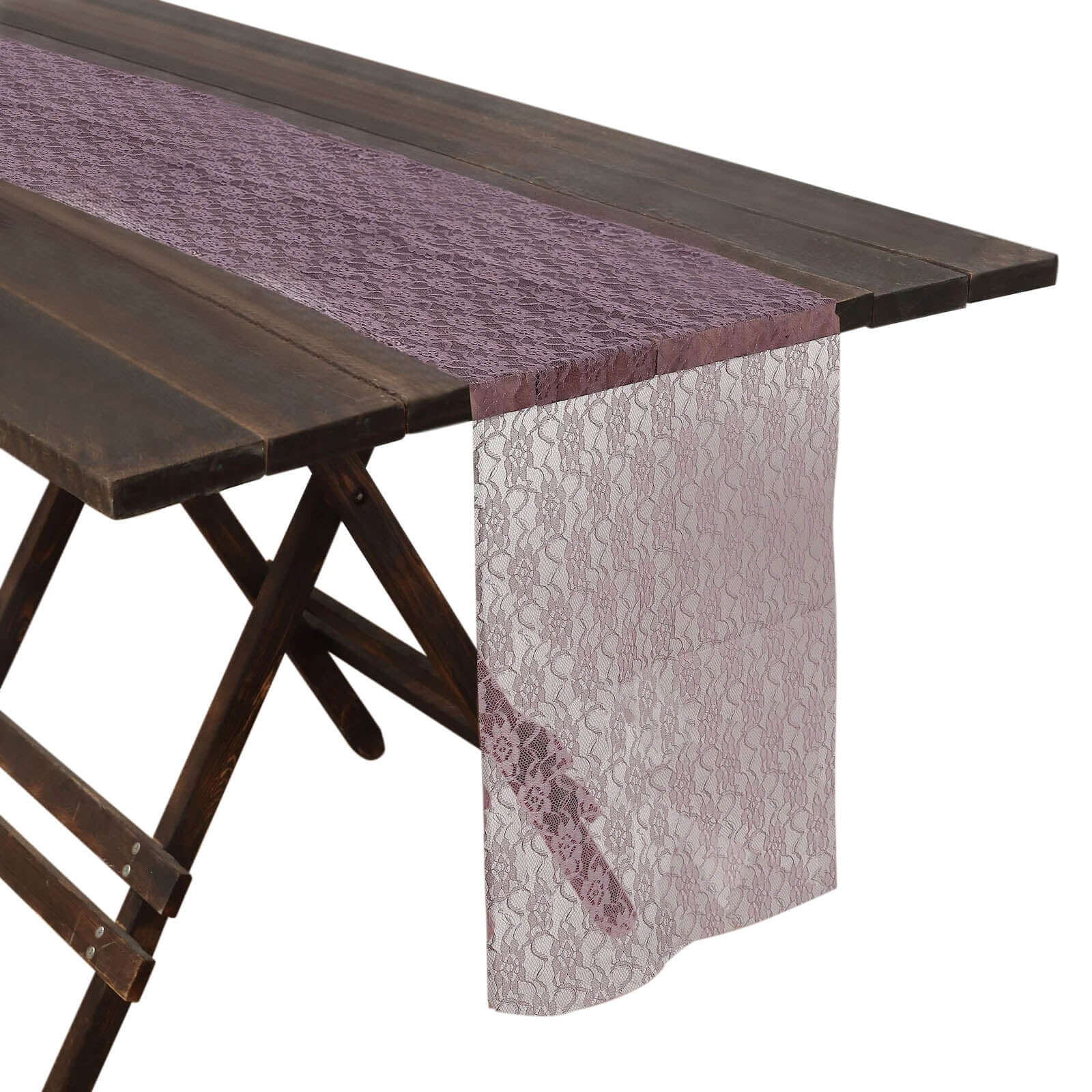 Floral Lace Table Runner 12"x108" Violet Amethyst - Delicate and Ornate Table Decor - Image 6