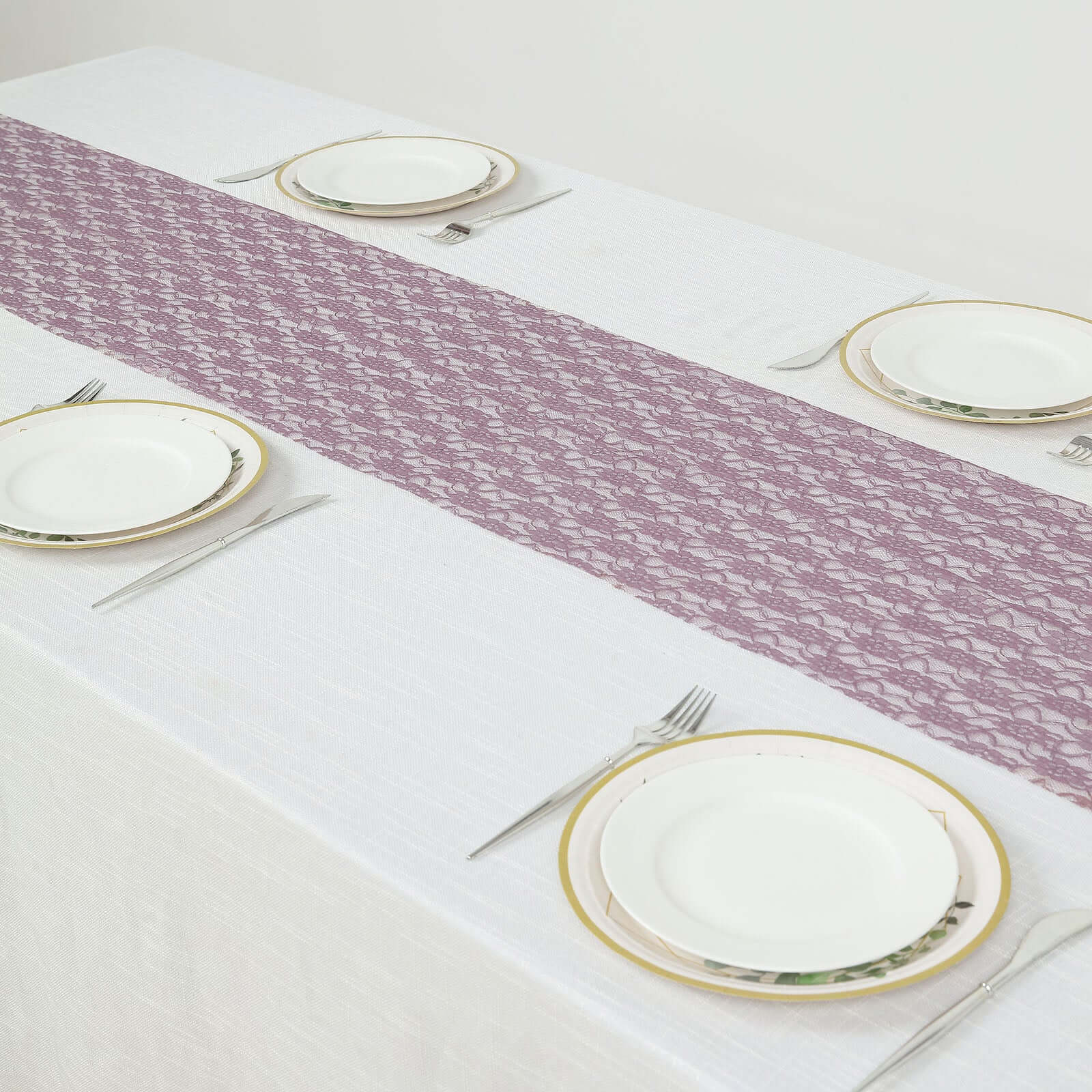 Floral Lace Table Runner 12"x108" Violet Amethyst - Delicate and Ornate Table Decor - Image 7