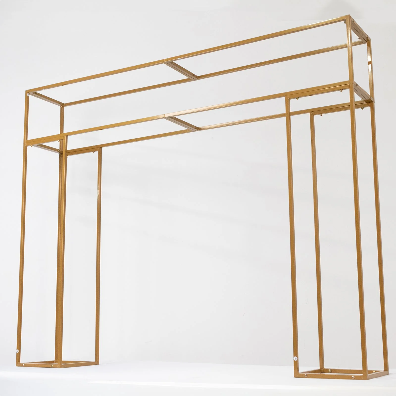 Freestanding Over the Table Rod in Gold, Rectangular Double Frame Table Top Stand for Floral Balloon Décor - 5ft - Image 2