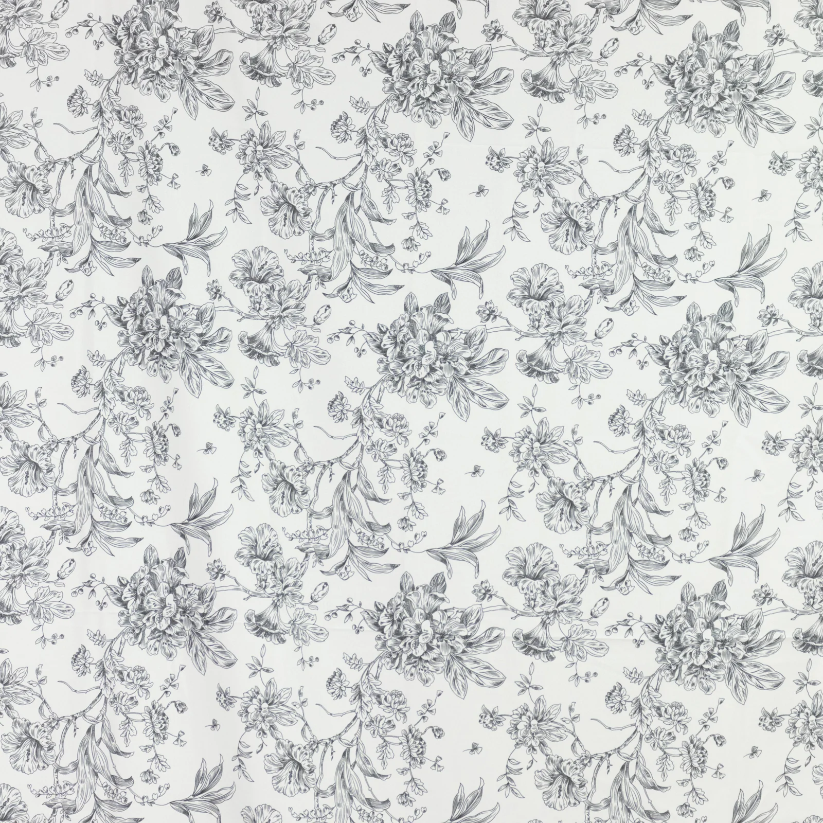 French Toile Backdrop Curtain – 5ft x 10ft Polyester Drape Panel, Black Floral, Rod Pocket Design - Image 5
