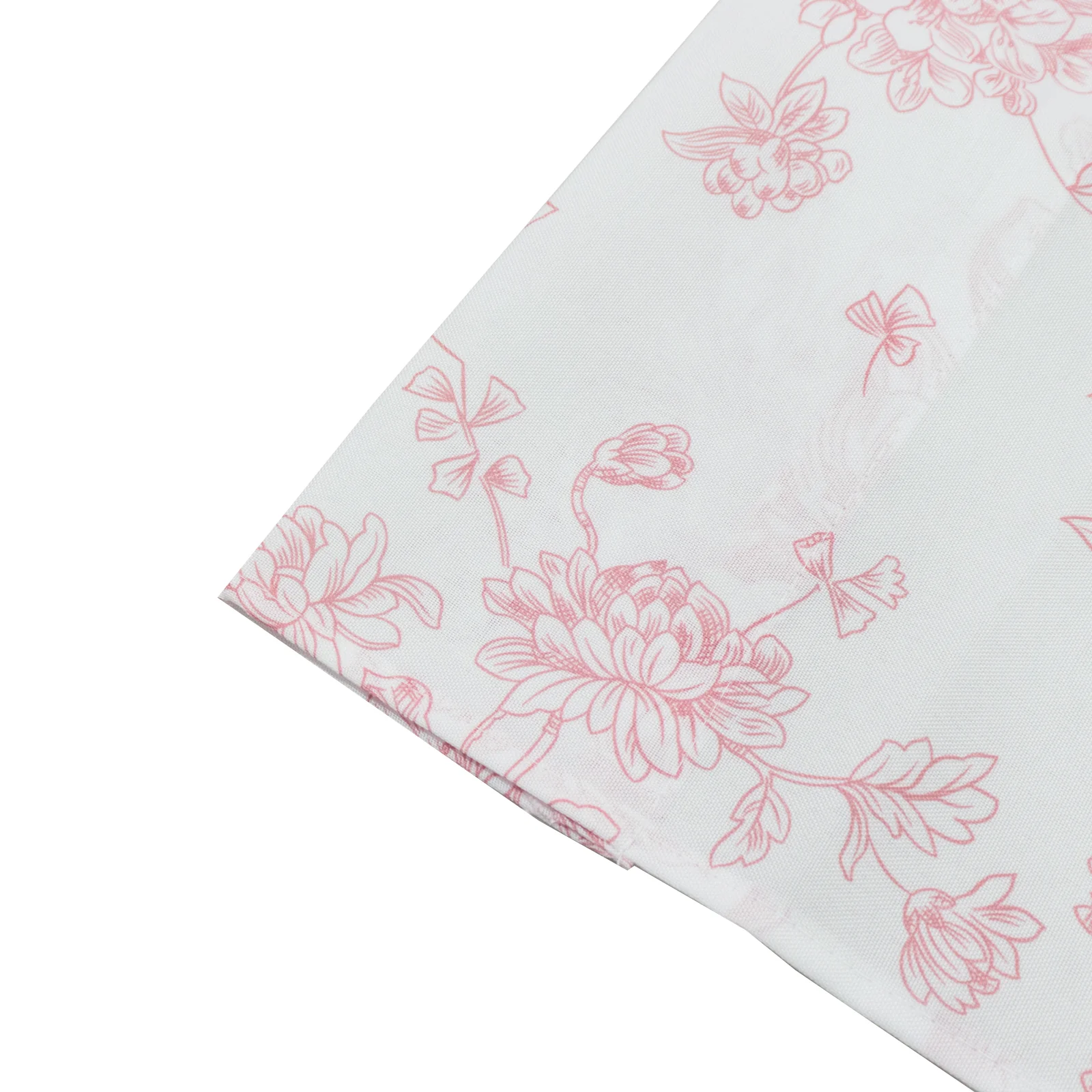 French Toile Backdrop Curtain – 5ft x 10ft Polyester Drape Panel, Pink Floral, Rod Pocket Design - Image 4