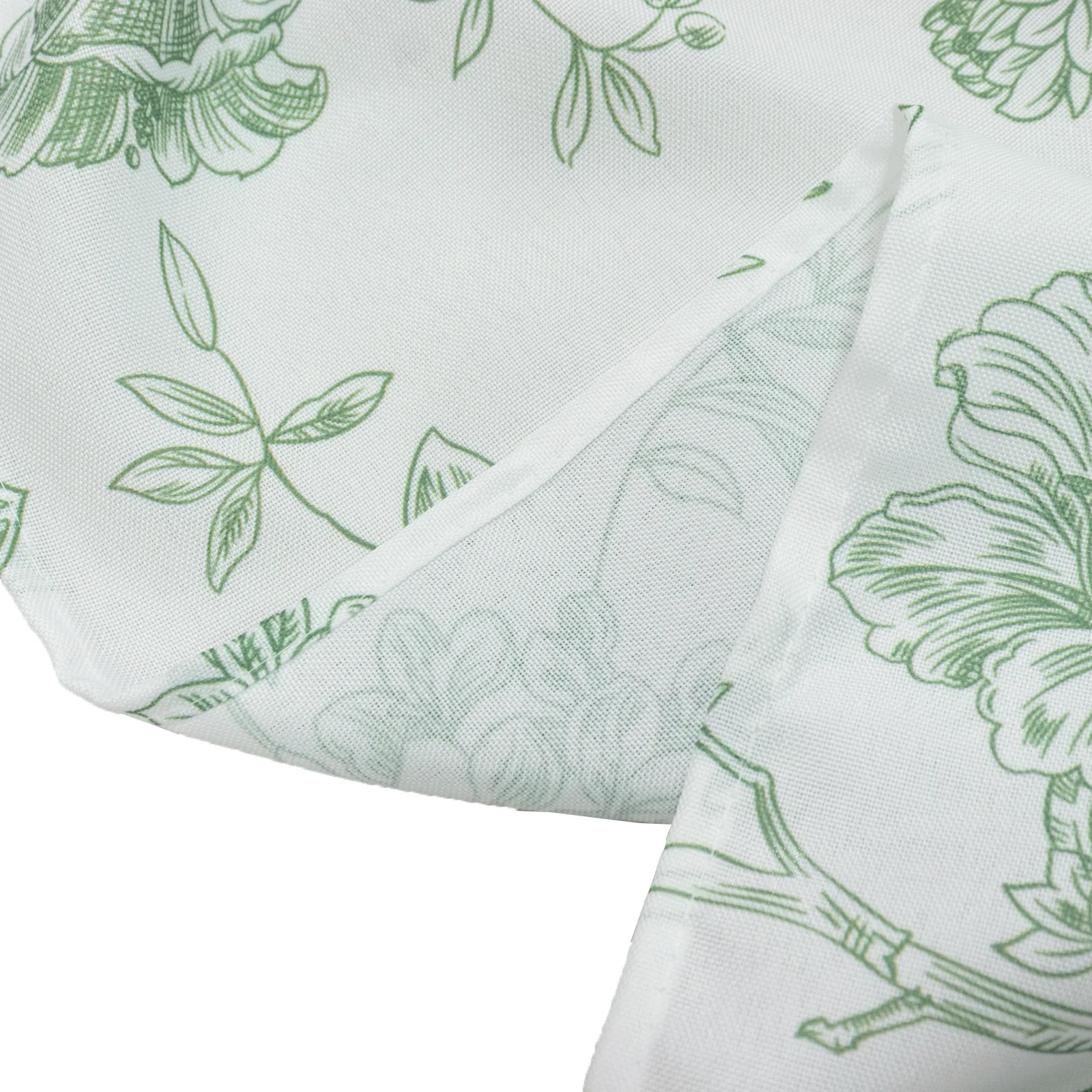 French Toile Backdrop Curtain – 5ft x 10ft Polyester Drape Panel, Dusty Sage Green Floral, Rod Pocket Design - Image 5