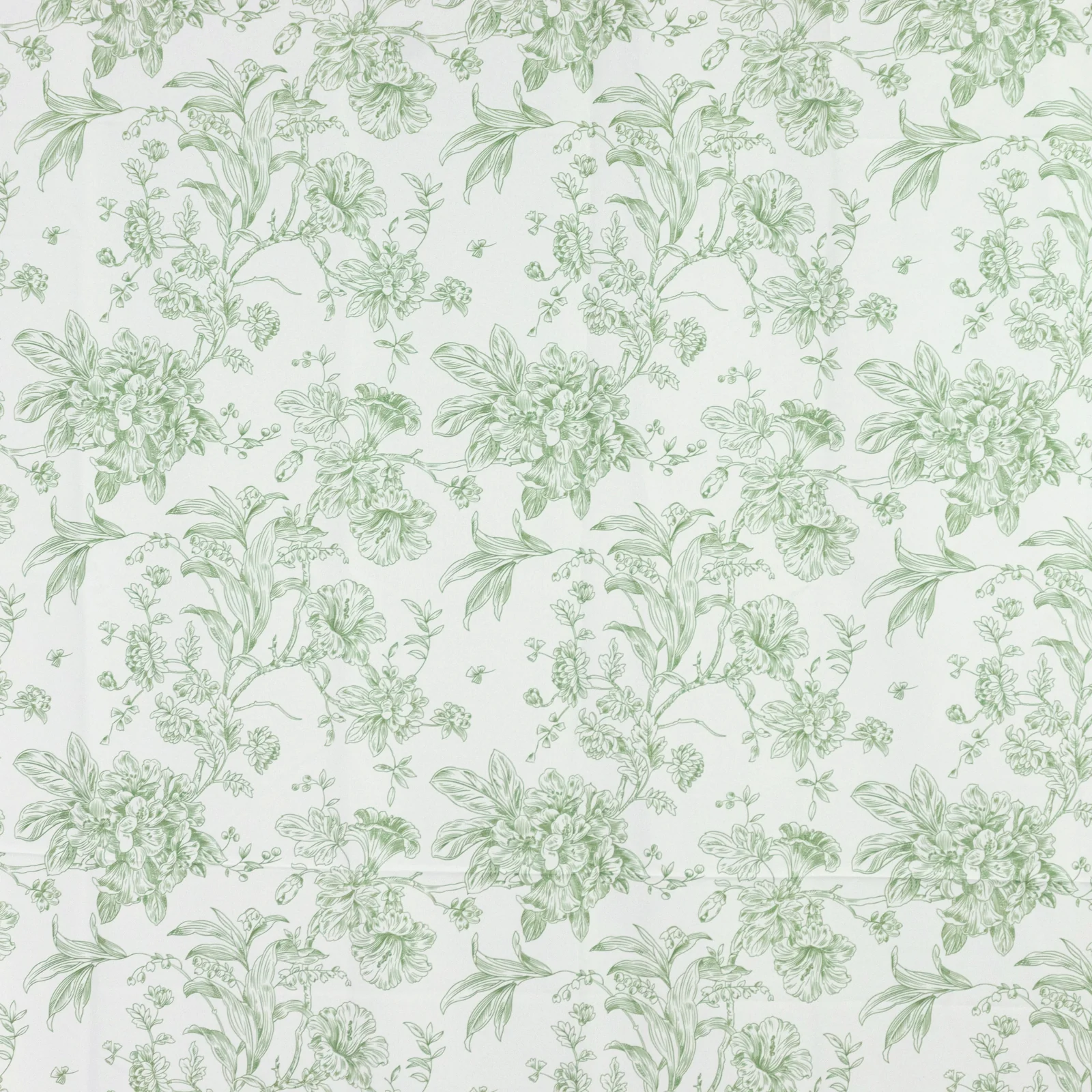 French Toile Backdrop Curtain – 5ft x 10ft Polyester Drape Panel, Dusty Sage Green Floral, Rod Pocket Design - Image 6