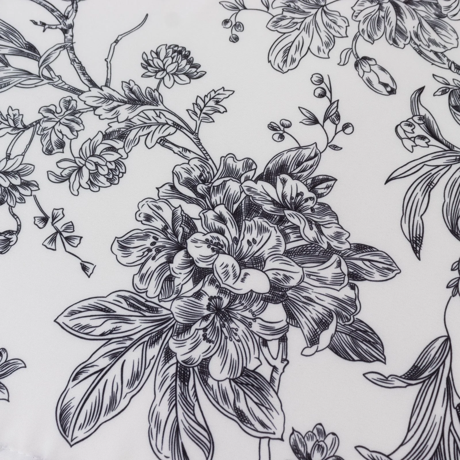 5-Pack French Toile Cloth Napkins – 17"x17" Black and White Reusable Polyester Table Napkins in Floral Design for Events & Dining - Image 6