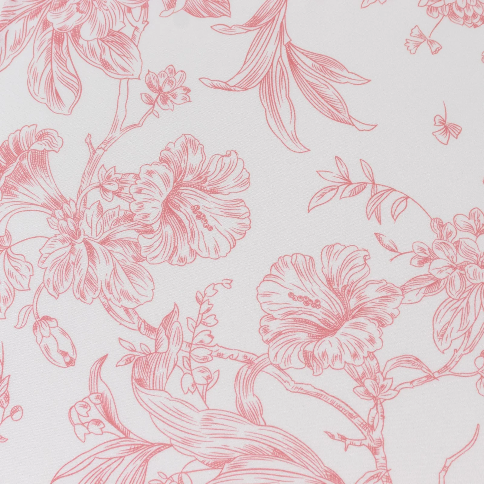 5-Pack French Toile Cloth Napkins – 17"x17" Pink and White Reusable Polyester Table Napkins in Floral Design for Events & Dining - Image 6