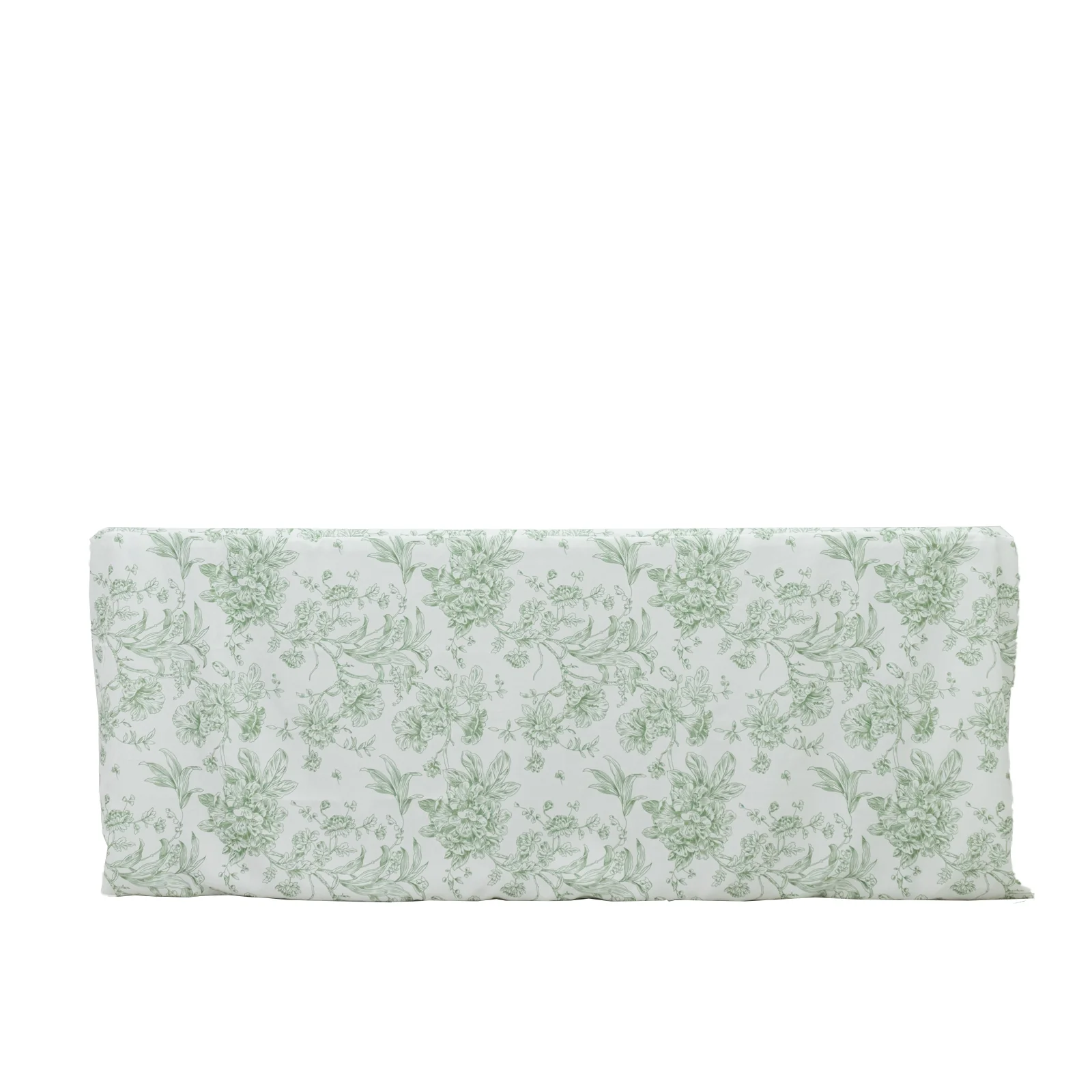 French Toile Fitted Polyester Tablecloth 6ft – Dusty Sage Green & White Rectangular Wrinkle-Resistant Table Cover - Image 6