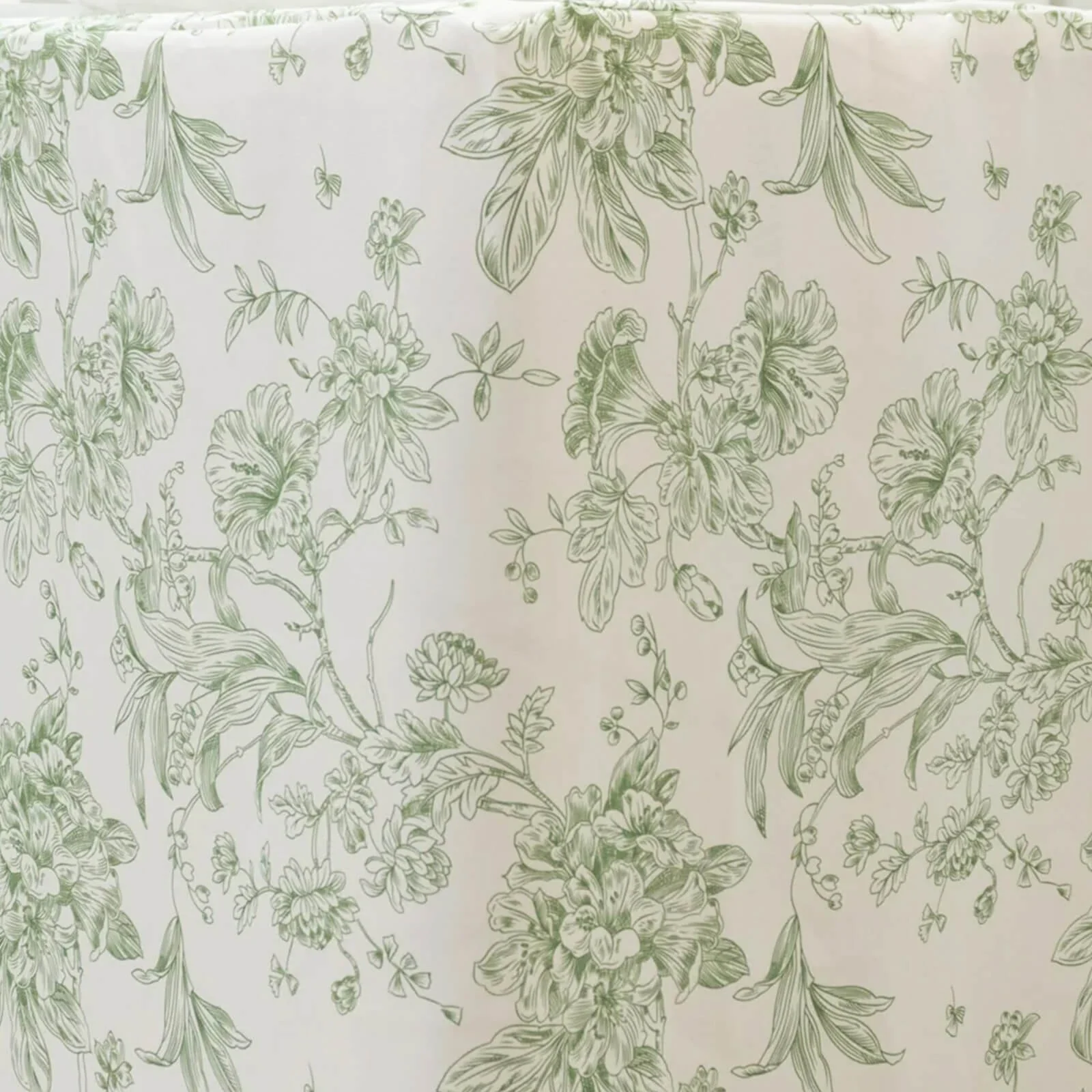French Toile Fitted Polyester Tablecloth 6ft – Dusty Sage Green & White Rectangular Wrinkle-Resistant Table Cover - Image 7