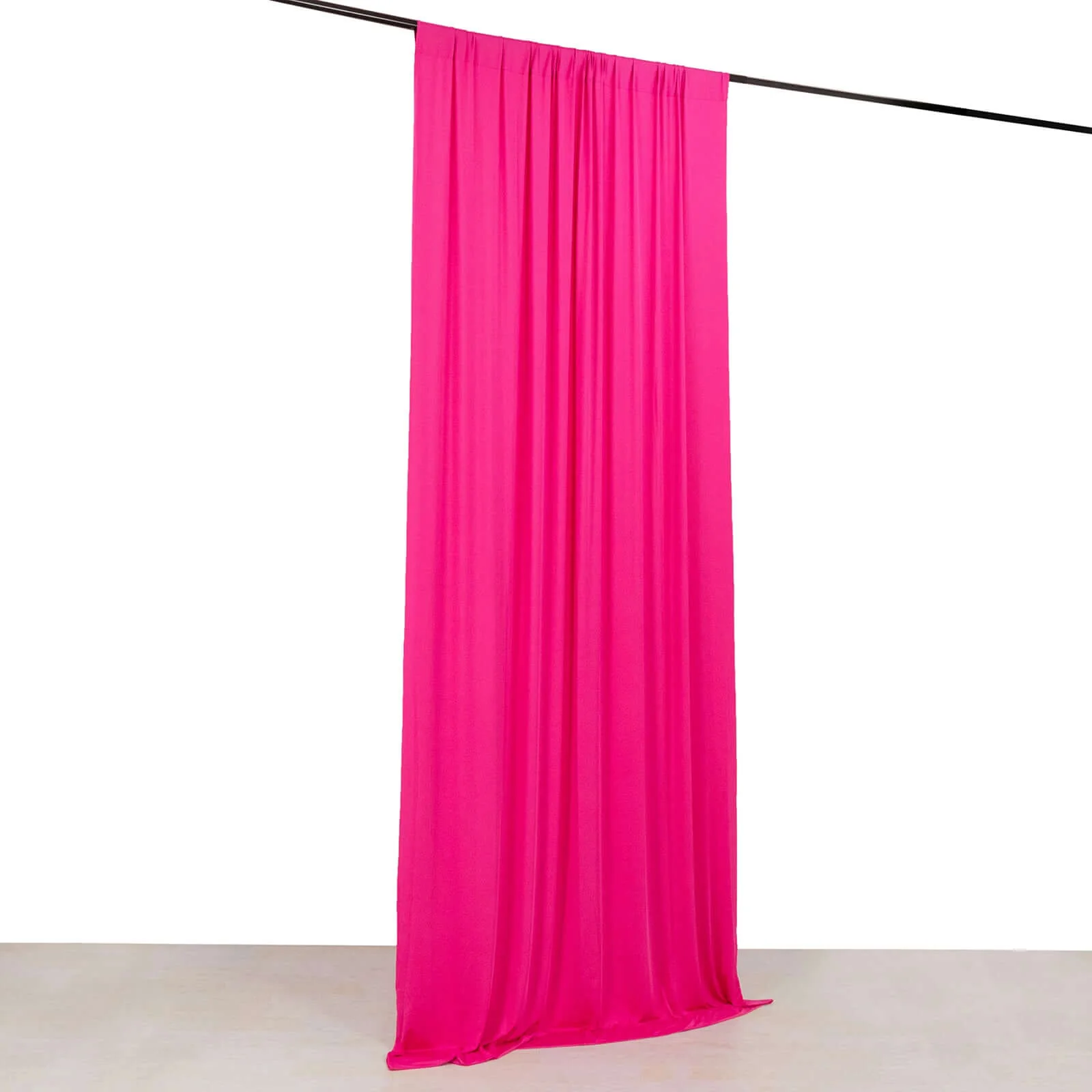Fuchsia 4-Way Stretch Spandex Backdrop Drape Curtain, Wrinkle Free Event Divider Panel with Rod Pockets - 5ftx10ft - Image 3
