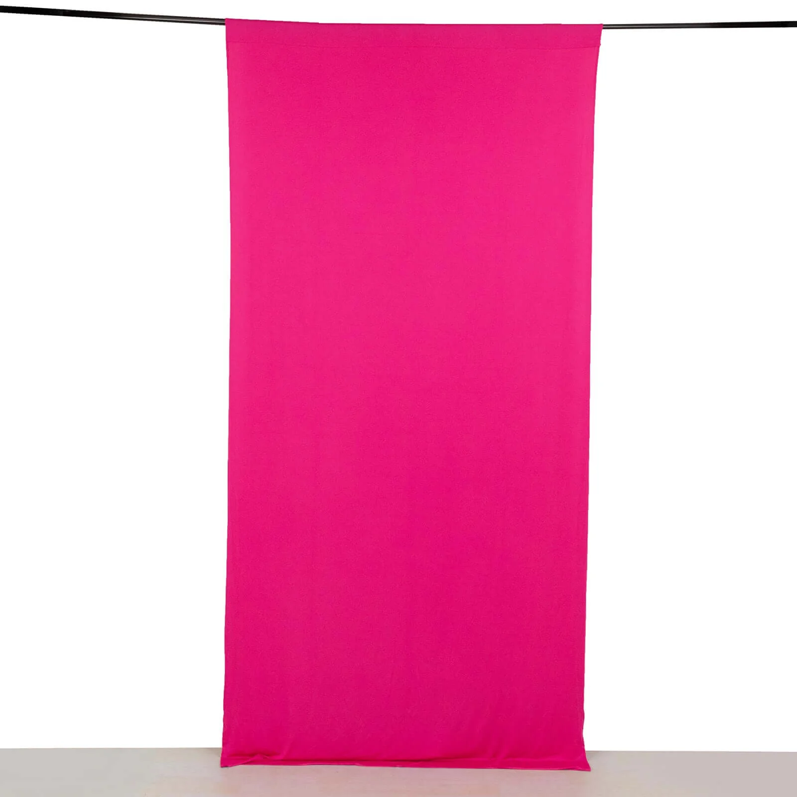 Fuchsia 4-Way Stretch Spandex Backdrop Drape Curtain, Wrinkle Free Event Divider Panel with Rod Pockets - 5ftx10ft - Image 6
