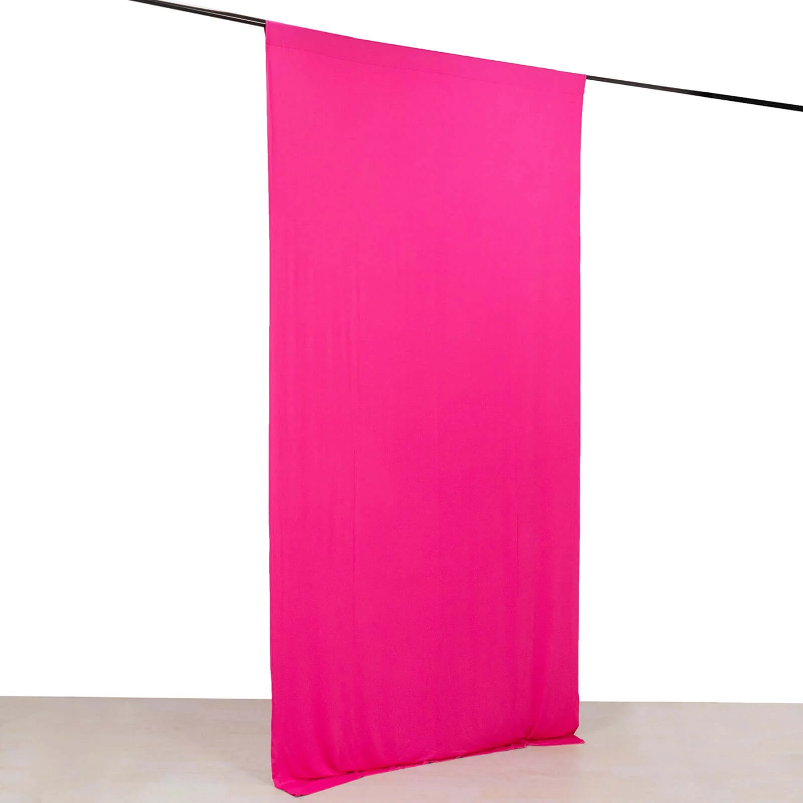 Fuchsia 4-Way Stretch Spandex Backdrop Drape Curtain, Wrinkle Free Event Divider Panel with Rod Pockets - 5ftx10ft - Image 8