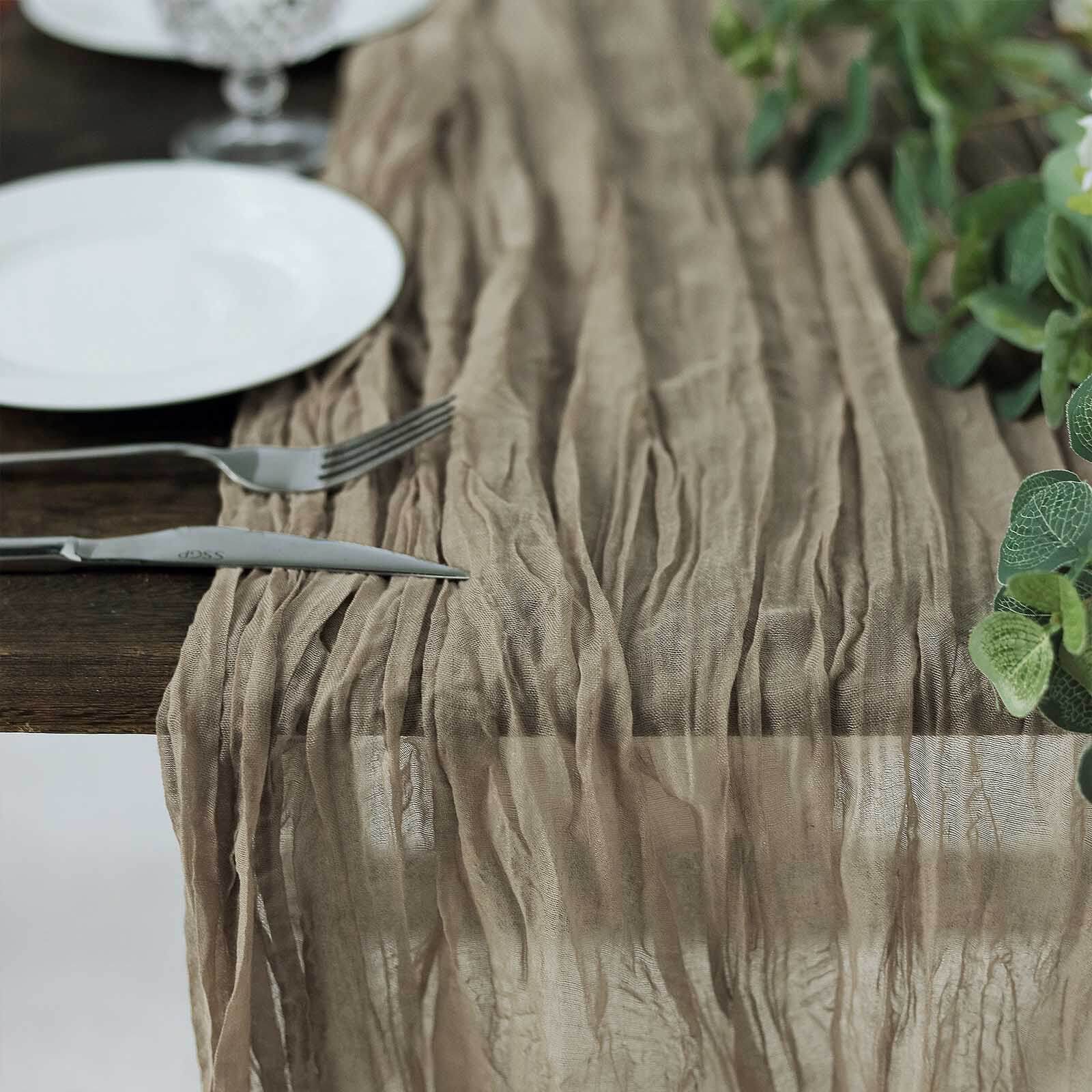 Gauze Cheesecloth Table Runner 10ft Natural - Rustic Boho Table Linen - Image 2