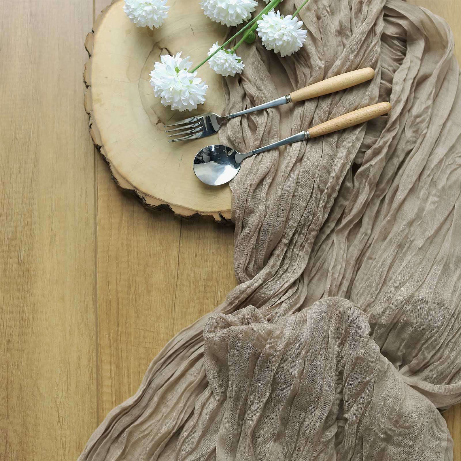 Gauze Cheesecloth Table Runner 10ft Natural - Rustic Boho Table Linen - Image 6