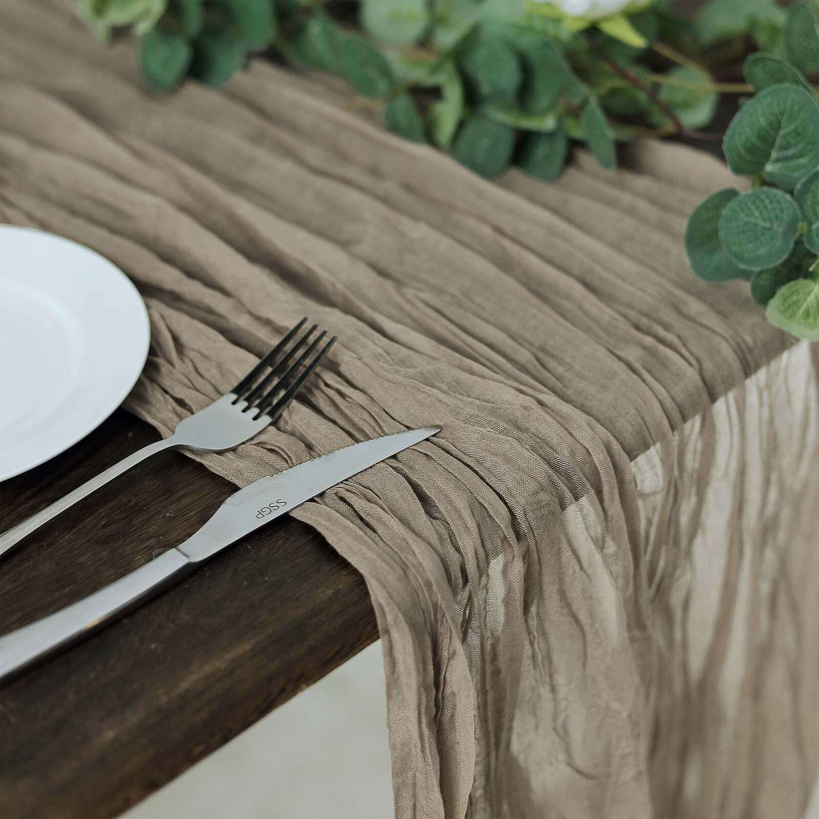 Gauze Cheesecloth Table Runner 10ft Natural - Rustic Boho Table Linen - Image 7
