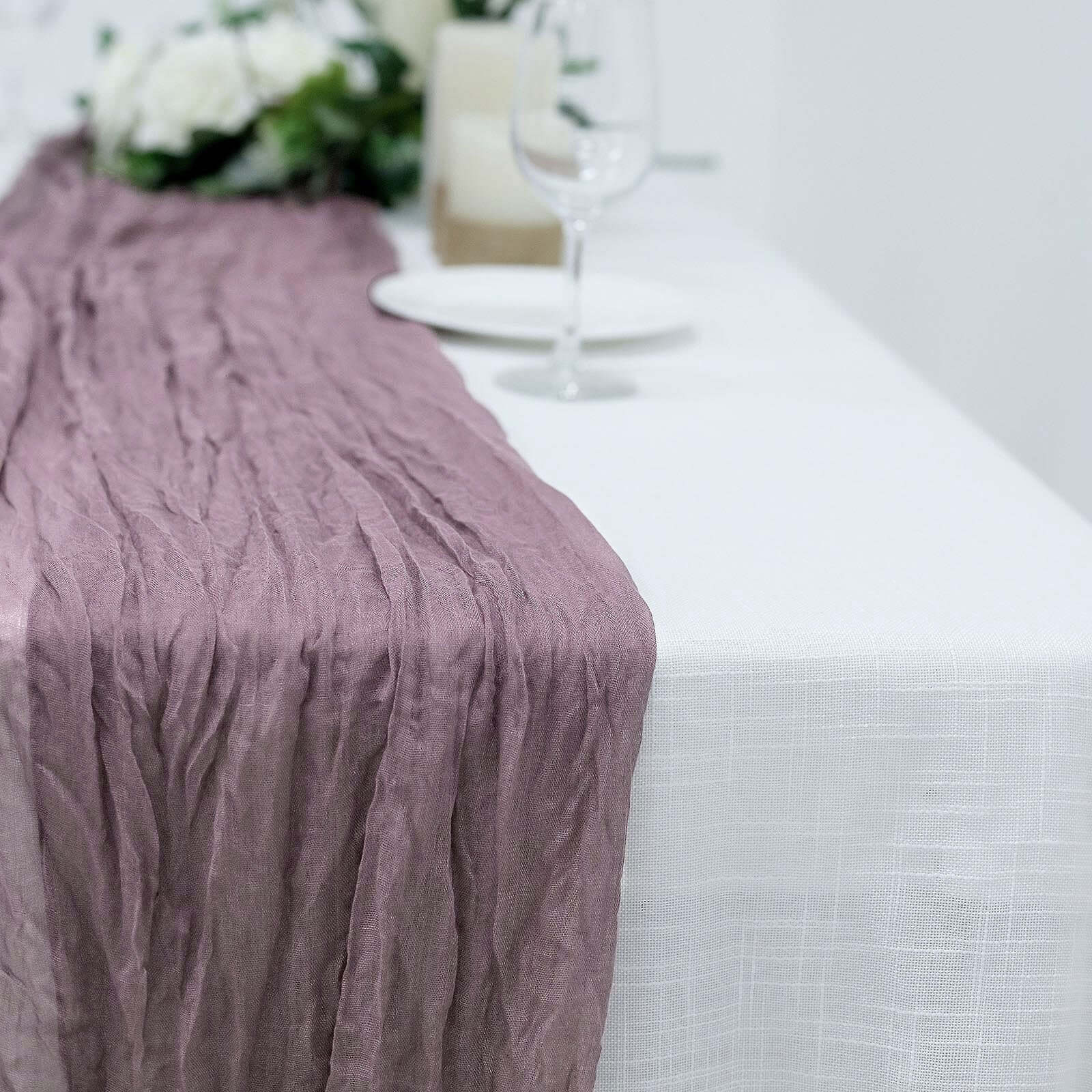 Gauze Cheesecloth Table Runner 10ft Violet Amethyst - Rustic Boho Table Linen - Image 6