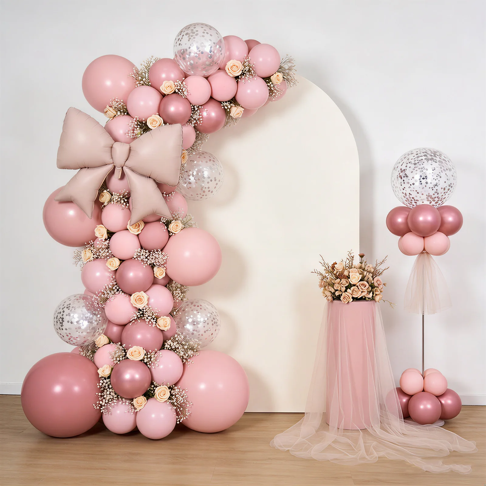 10 Pack Giant Foil Bow Balloons – Matte Blush Party Balloons for Backdrop, Photo Booth & Event Styling, 29″ x 27″ Inflated - Image 9