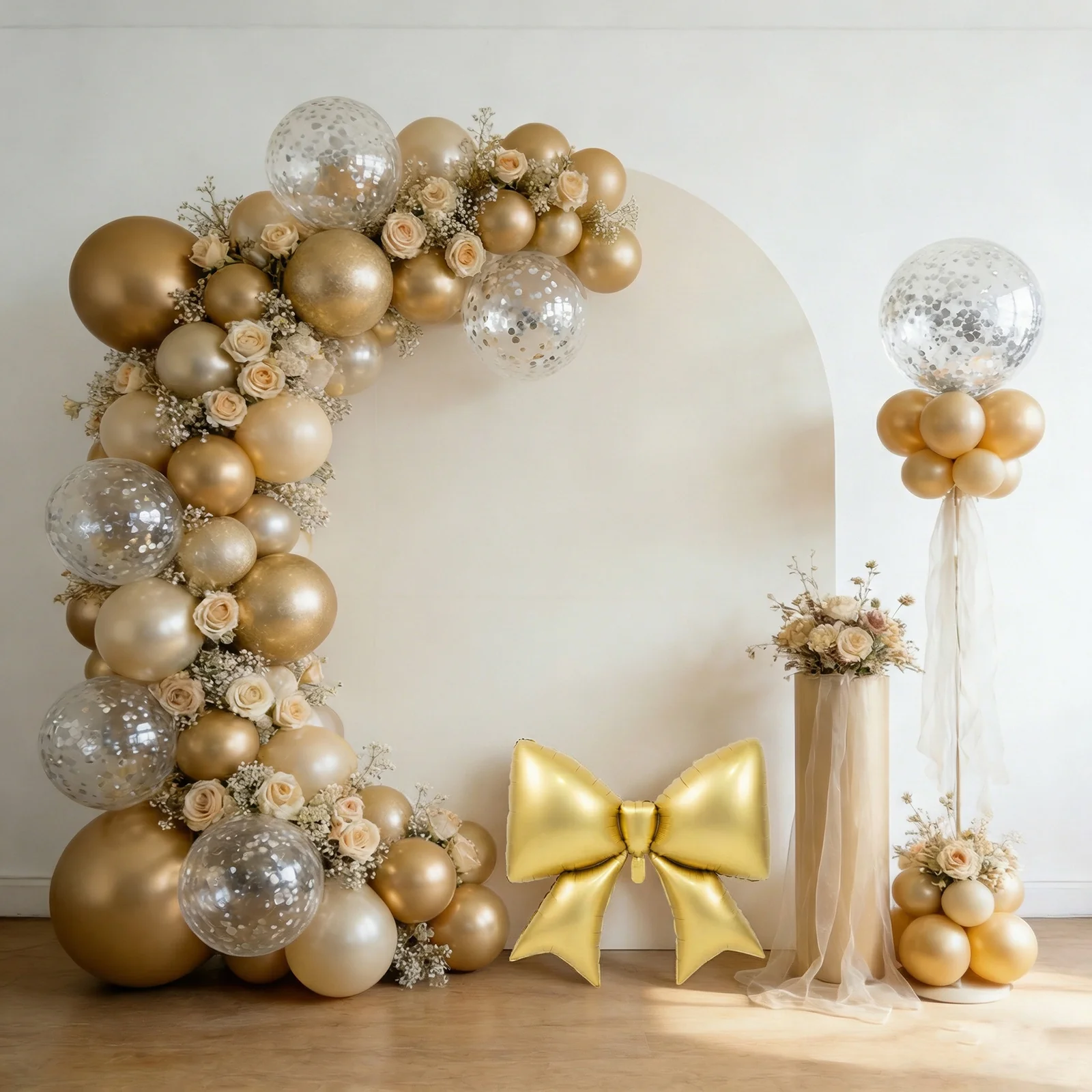 10 Pack Giant Foil Bow Balloons – Matte Gold Party Balloons for Backdrop, Photo Booth & Event Styling, 29″ x 27″ Inflated - Image 9