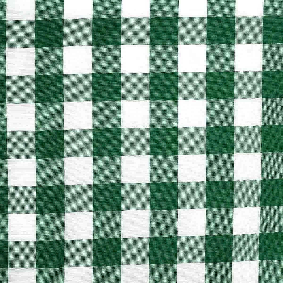 Gingham Polyester Table Runner 14"x108" Green/White Buffalo Plaid - Checkered Table Linen - Image 2