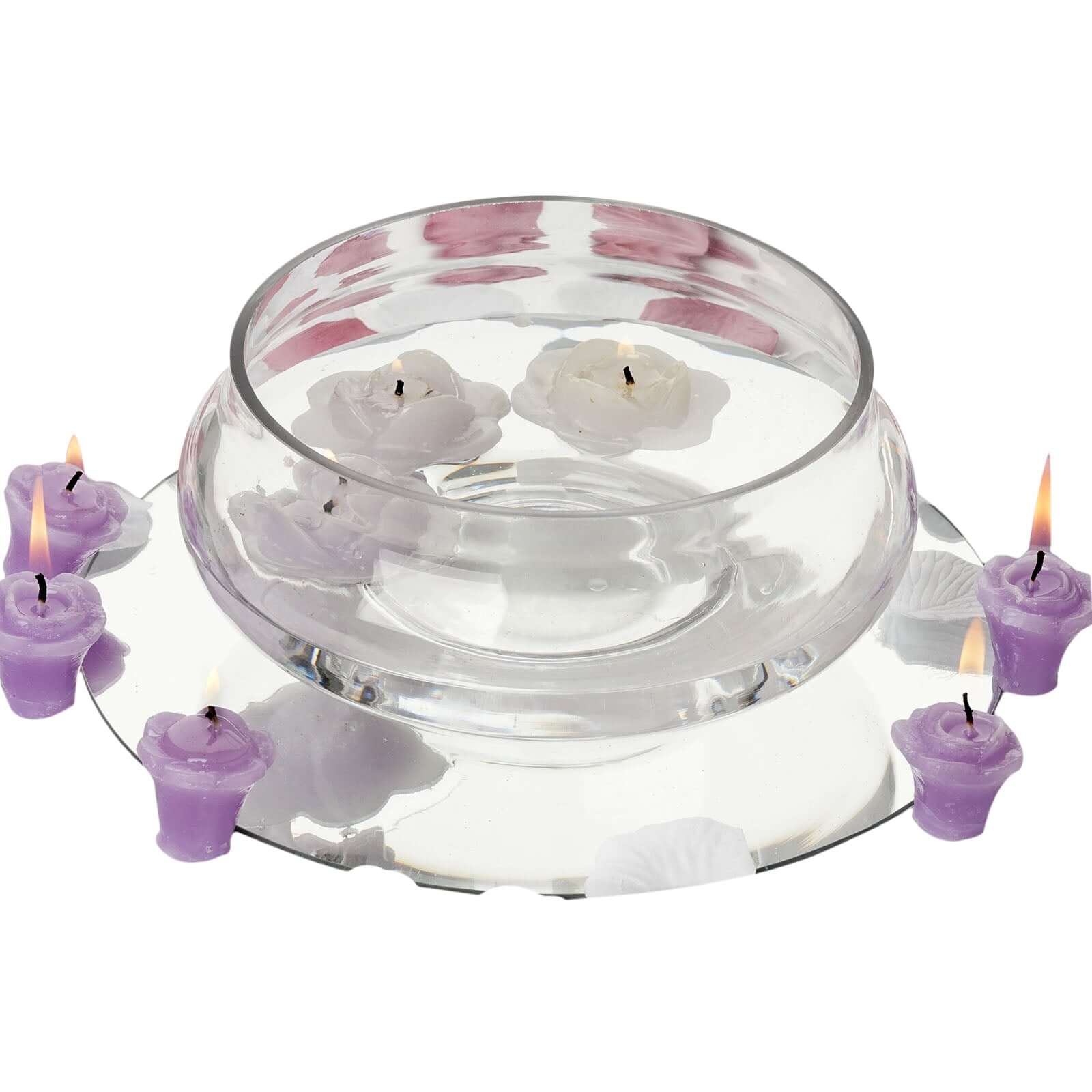 Glass Floating Candle Bowl 7" Multi-Purpose Design - Table Centerpiece for Decor - Image 7