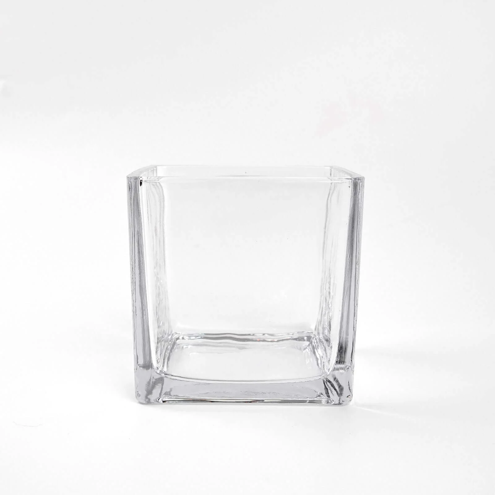 Glass Flower Vase Heavy Duty Square Design 4" Clear - Durable Table Centerpiece for Floral Displays - Image 6