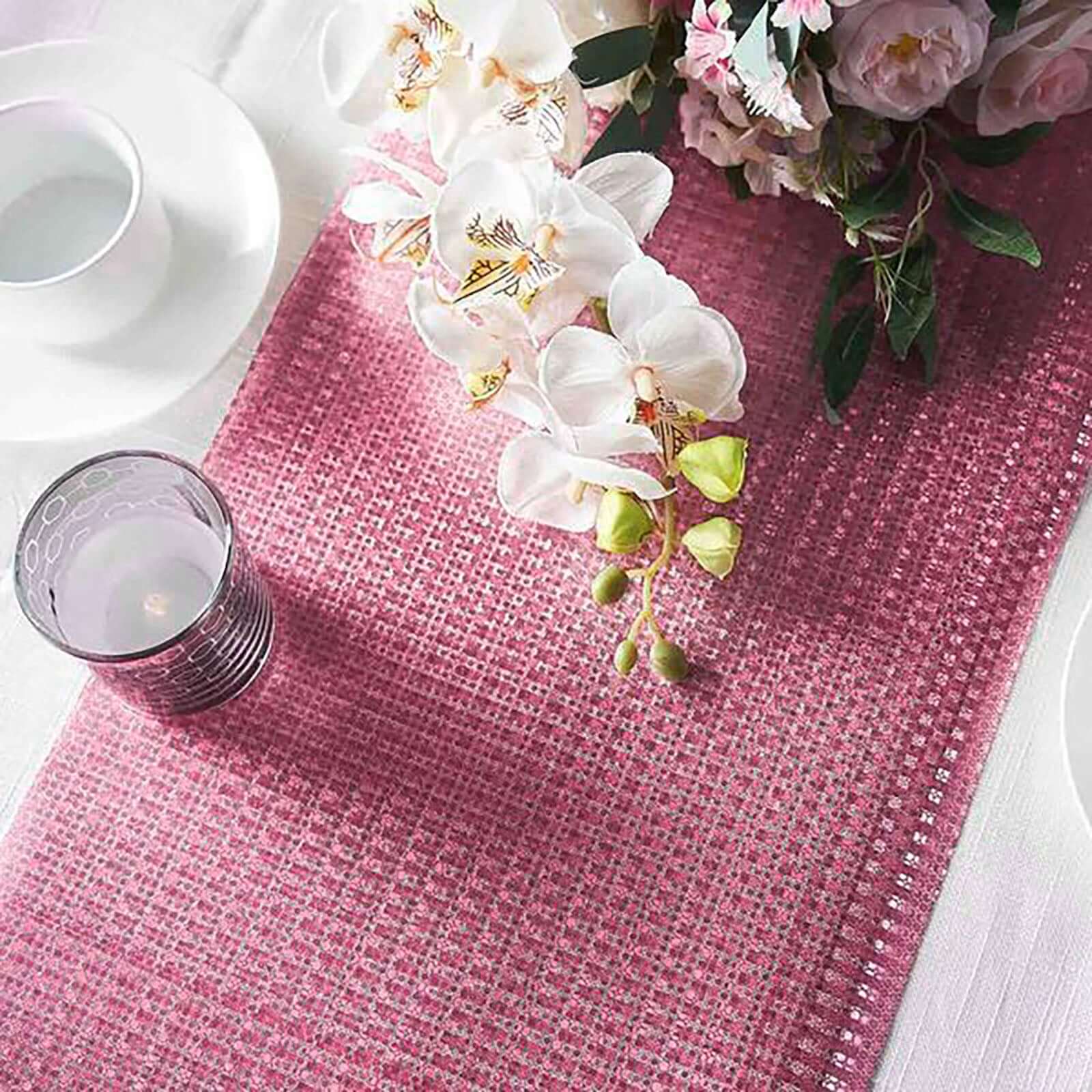 Glitter Paper Table Runner Roll 9ft Rose Gold Circle Pattern - Stylish Disposable Party Decor - Image 8