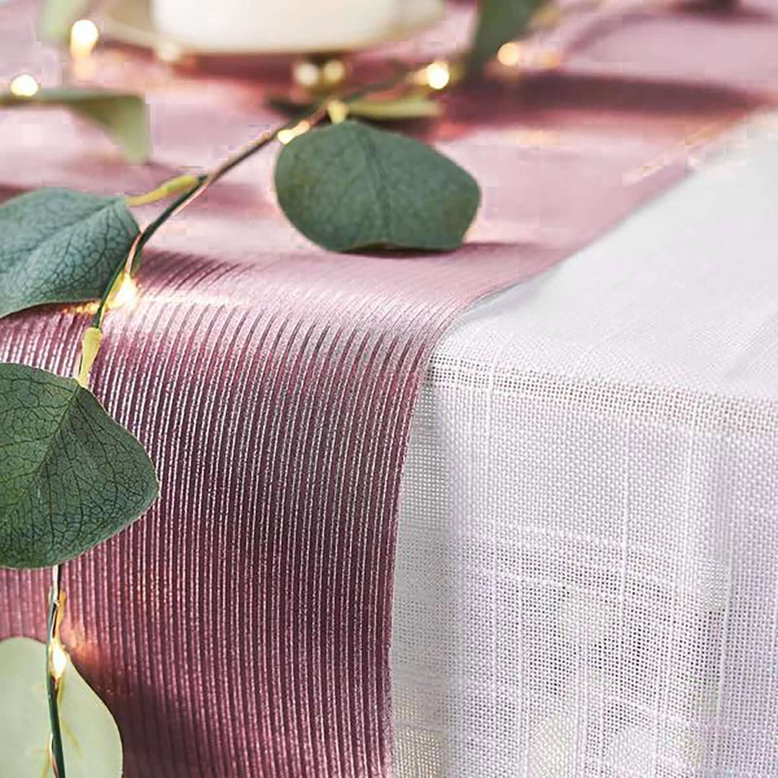 Glitter Paper Table Runner Roll 9ft Rose Gold Ridge Pattern - Stylish Disposable Party Decor - Image 8