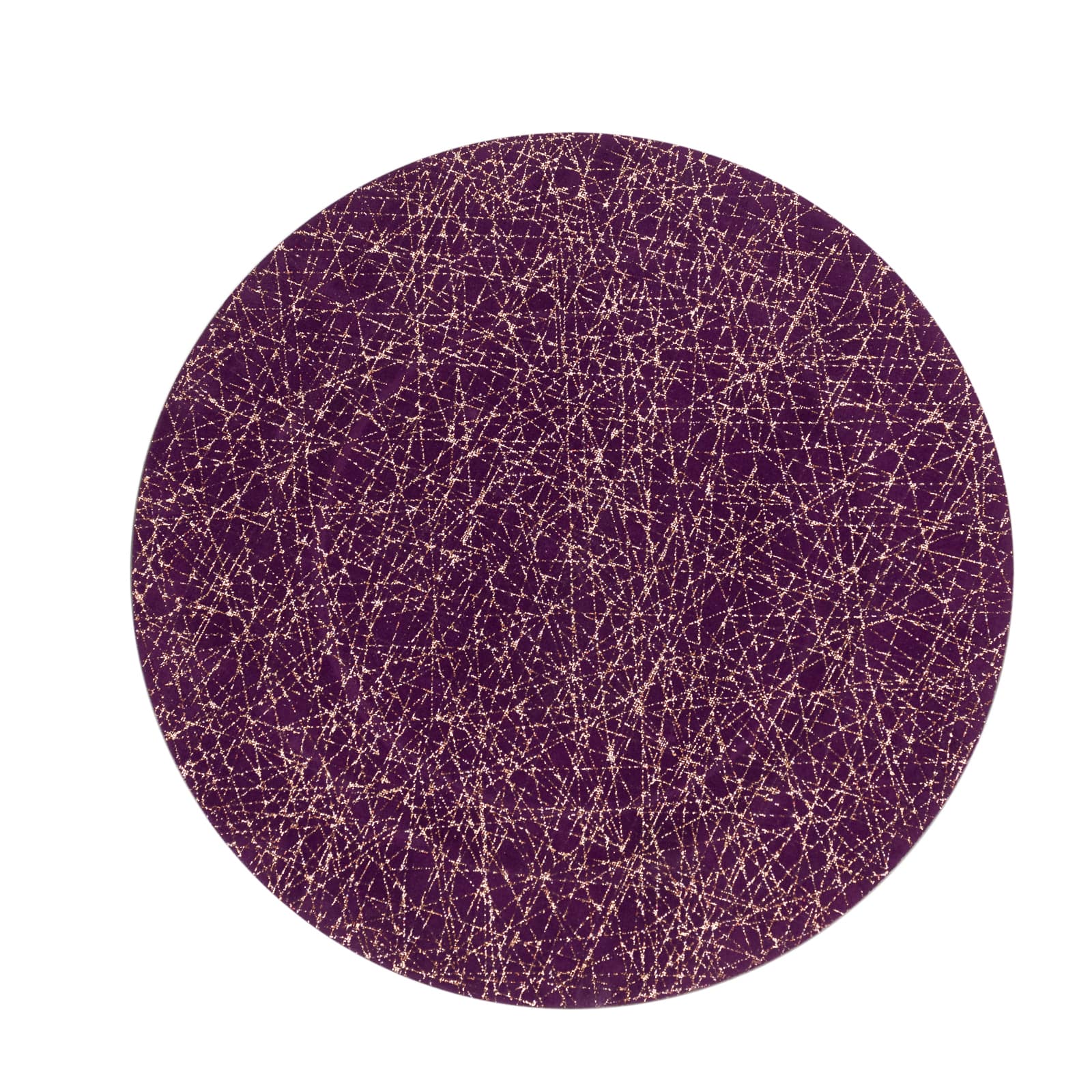 6-Pack Acrylic Charger Plates 13" Round Purple with Glitter Gold Abstract Lines Pattern - Decorative Dinner Party Charger Tableware - Image 6