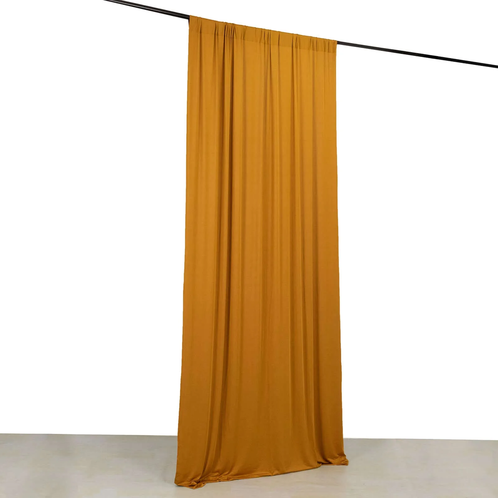 Gold 4-Way Stretch Spandex Backdrop Drape Curtain, Wrinkle Free Event Divider Panel with Rod Pockets - 5ftx10ft - Image 3