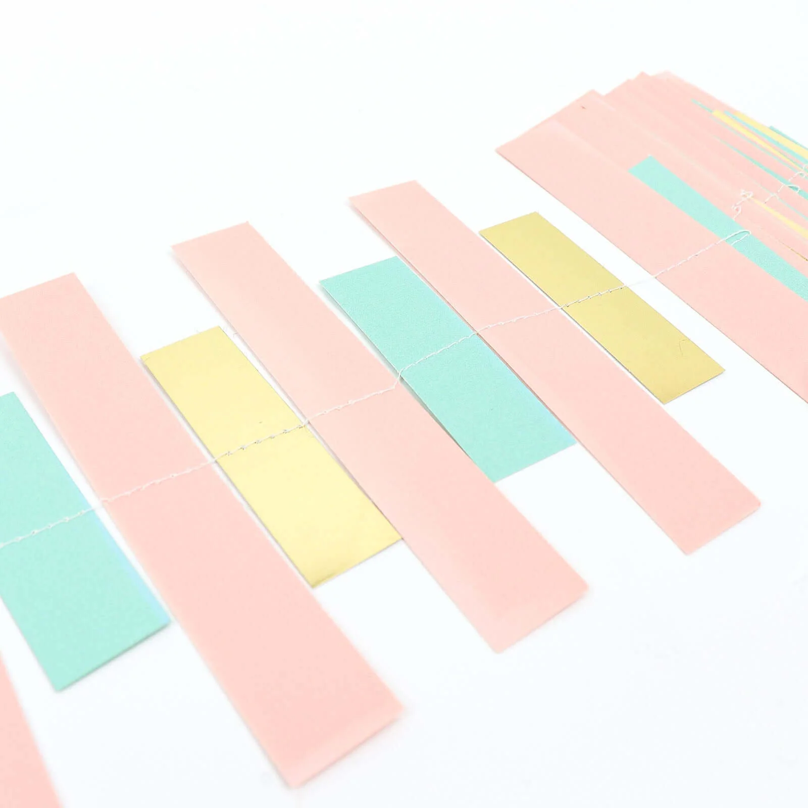 Gold, Blush and Turquoise Confetti-Like Paper Party Garland Streamer, Hanging Backdrop Decoration 6.5ft - Image 6