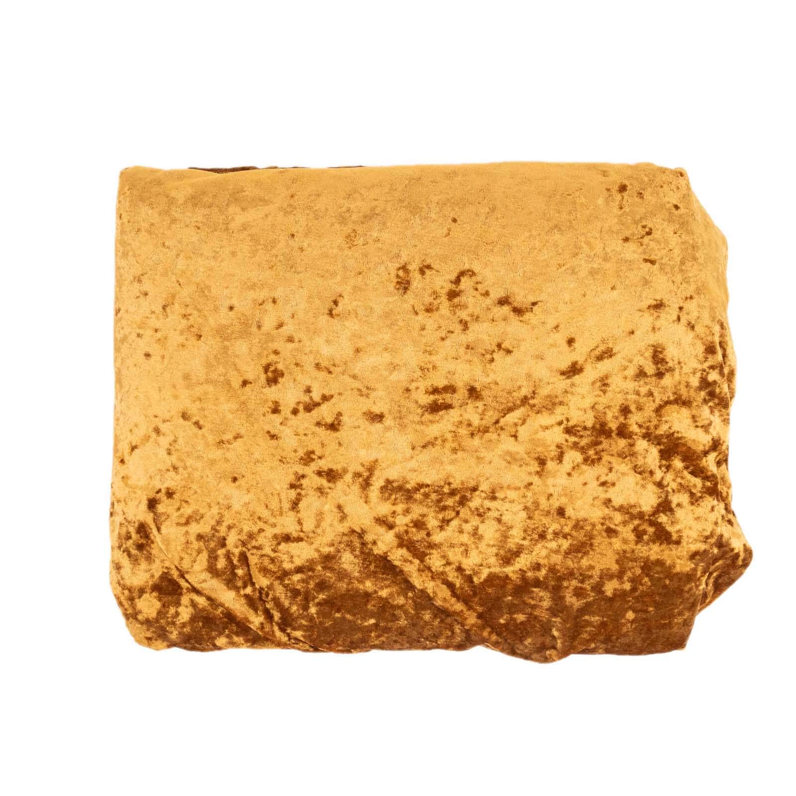 Gold Crushed Velvet Fabric Bolt, DIY Craft Fabric Roll - 65"x5 Yards - Image 2