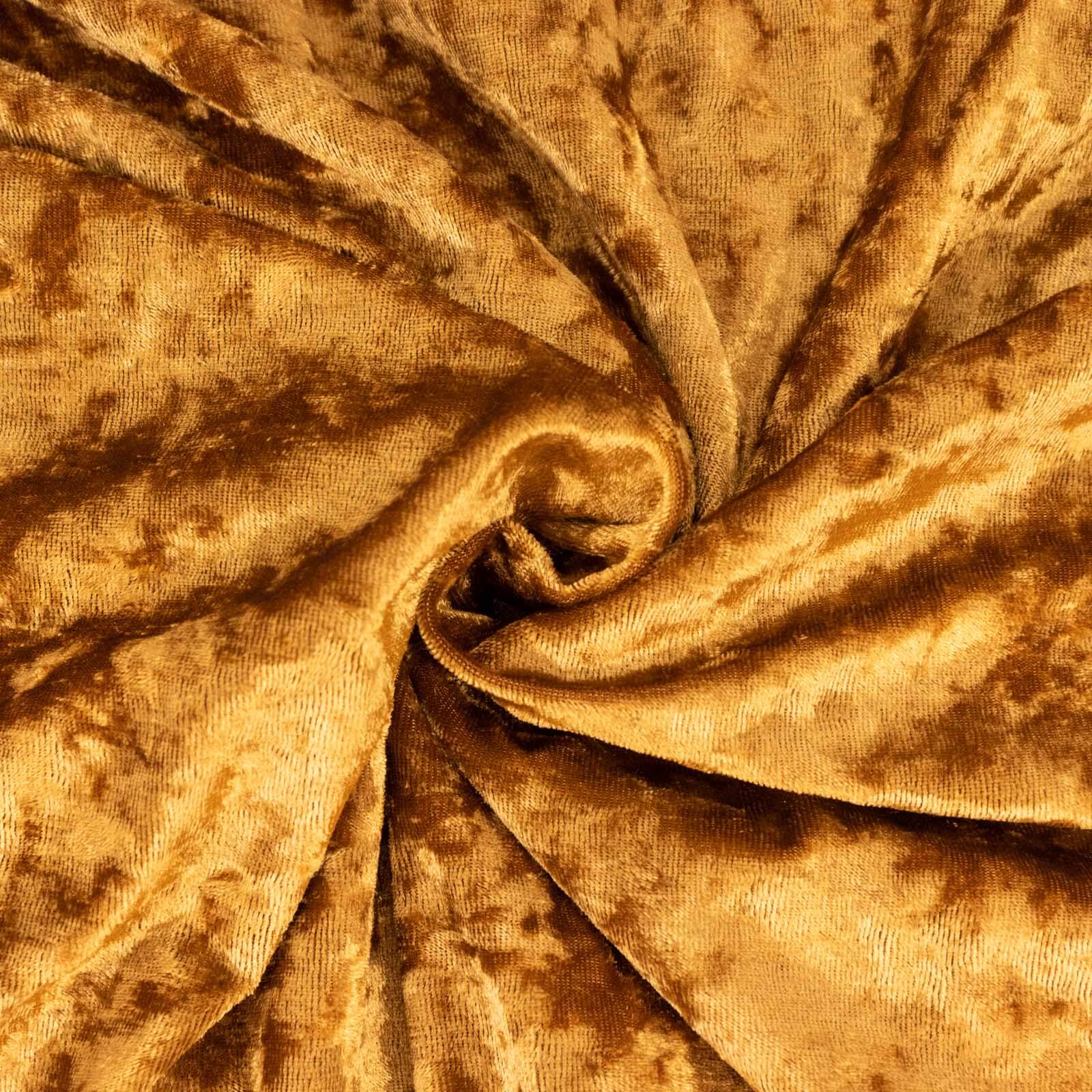 Gold Crushed Velvet Fabric Bolt, DIY Craft Fabric Roll - 65"x5 Yards - Image 8