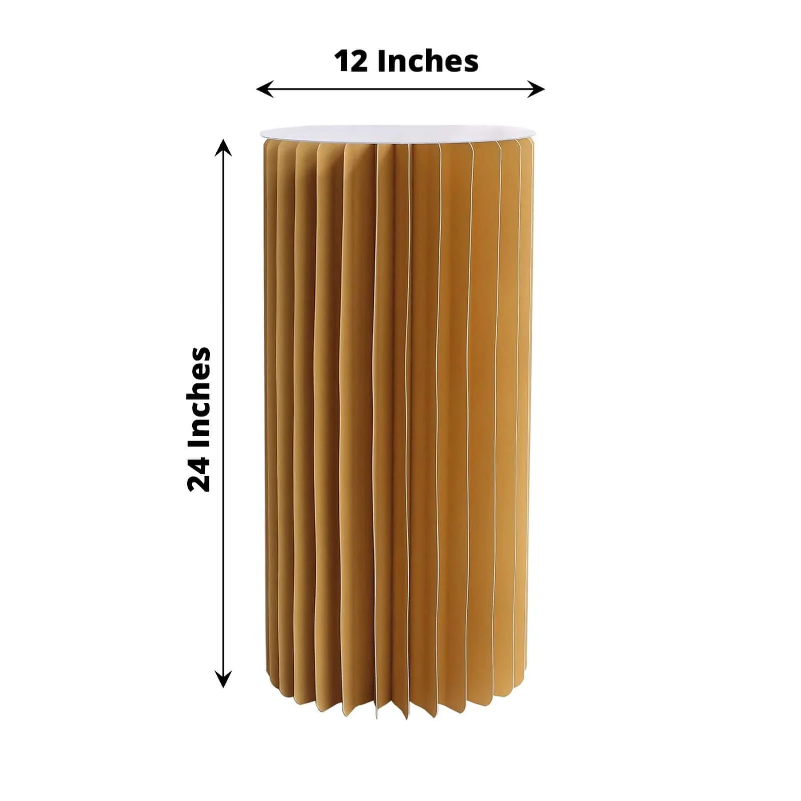 Gold Cylinder Pillar Pedestal Stand, Display Column Stand With Top Plate 24" - Image 3