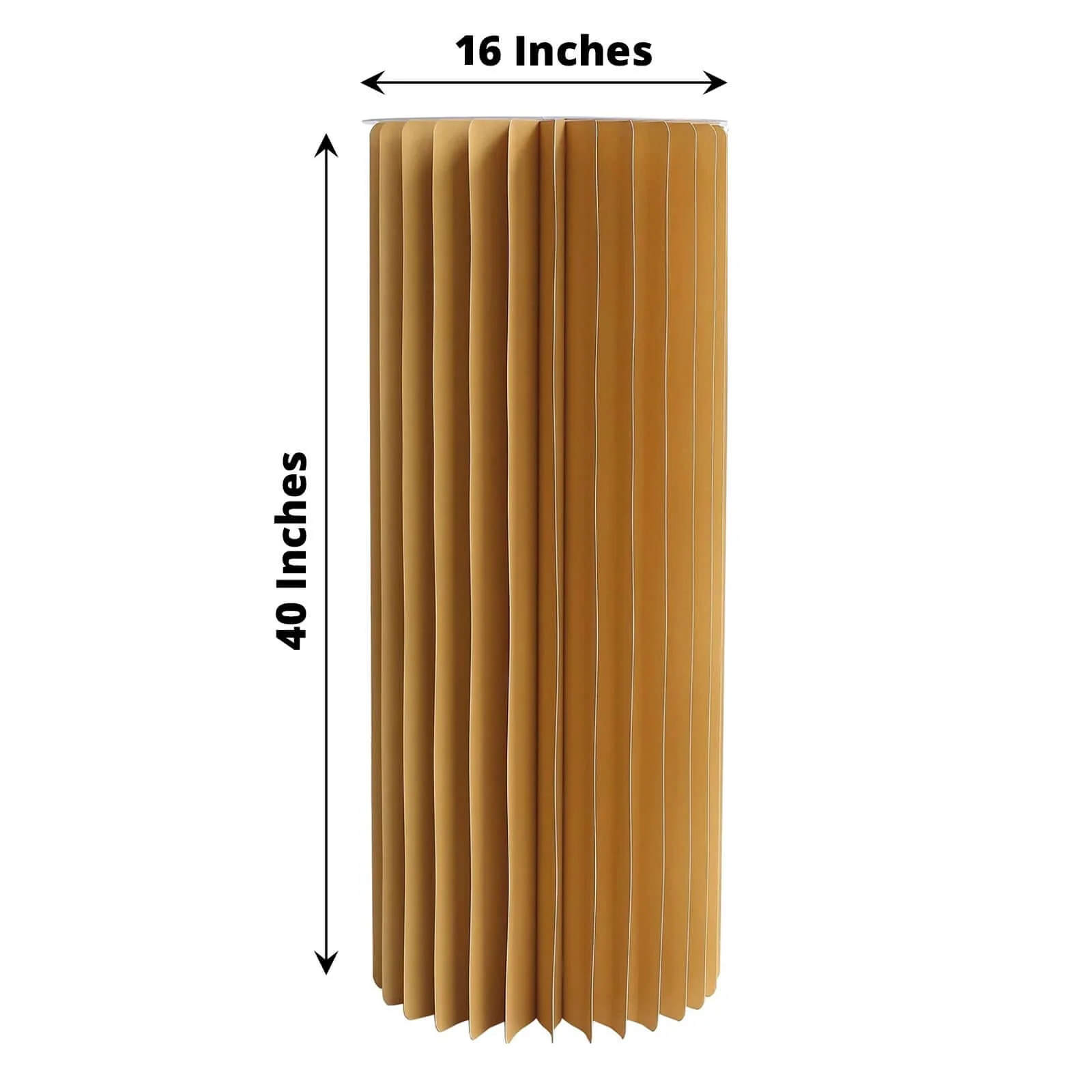 Gold Cylinder Pillar Pedestal Stand, Display Column Stand With Top Plate 40" - Image 3