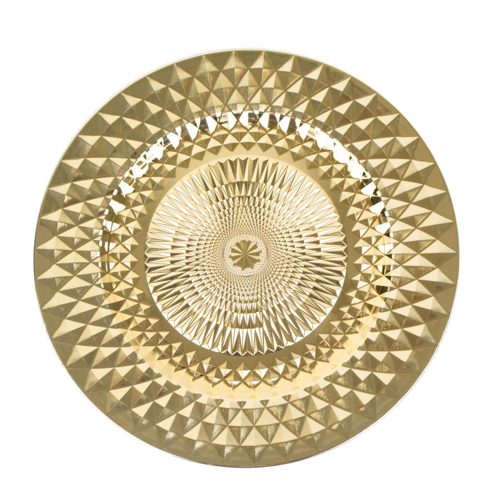 6-Pack Plastic Charger Plates 13" Round Gold Diamond Pattern - Sparkling Disposable Dinner Charger Tableware - Image 7
