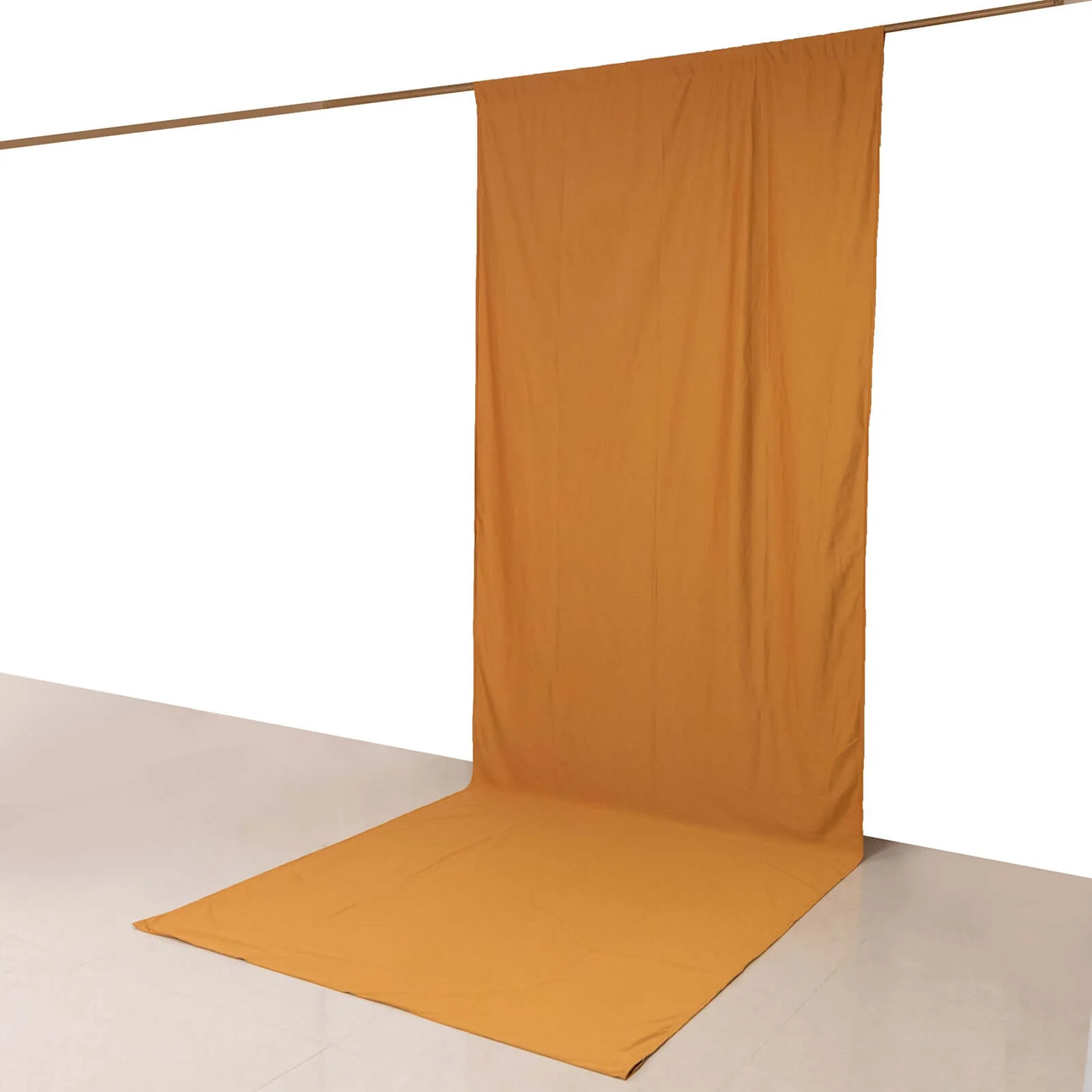 Gold Scuba Polyester Backdrop Drape Curtain, Durable Flame Resistant Event Divider Panel Wrinkle Free With Rod Pockets - 5ftx14ft - Image 6