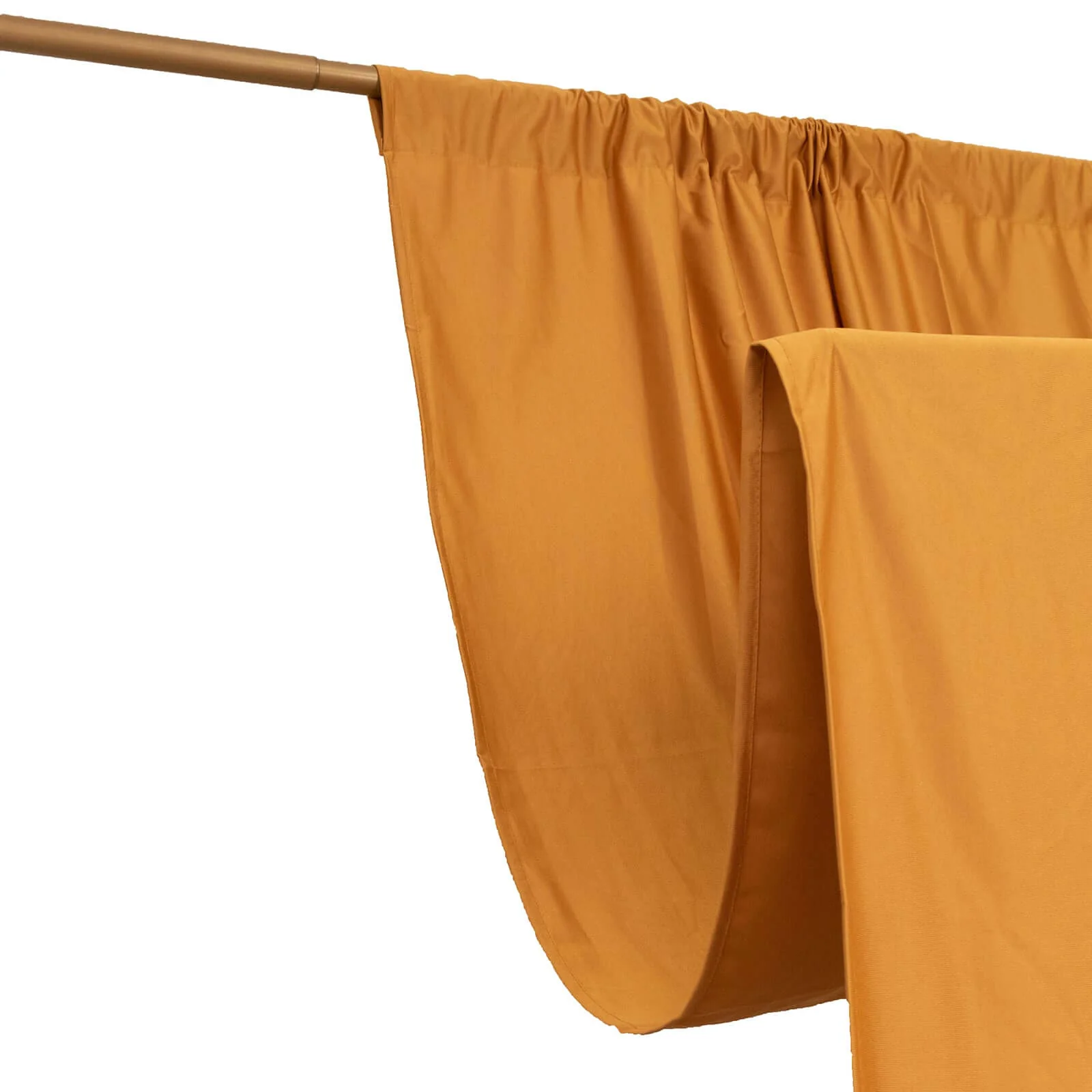 Gold Scuba Polyester Backdrop Drape Curtain, Durable Flame Resistant Event Divider Panel Wrinkle Free With Rod Pockets - 5ftx14ft - Image 7